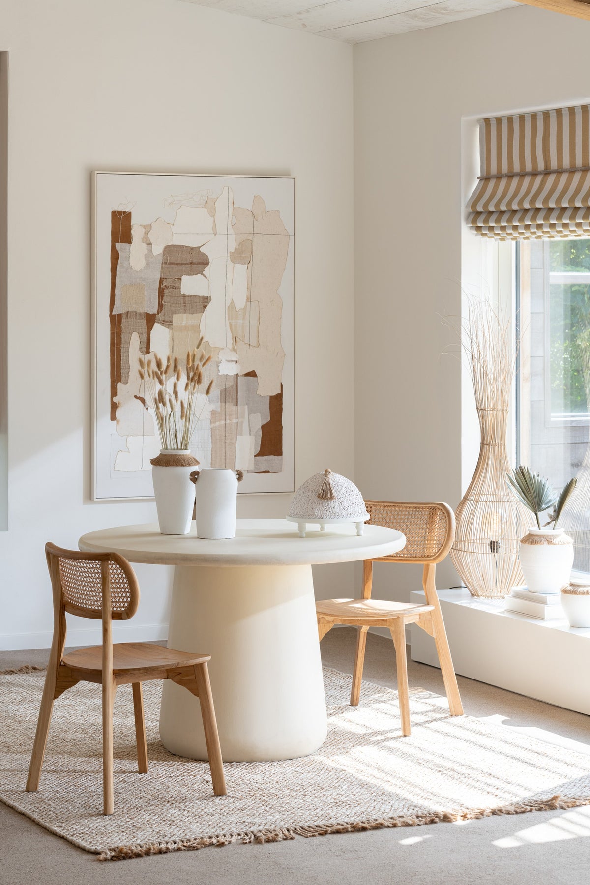 Esstisch Ram Ø118cm - Beige-Esstische Rund-J-Line-le canapé