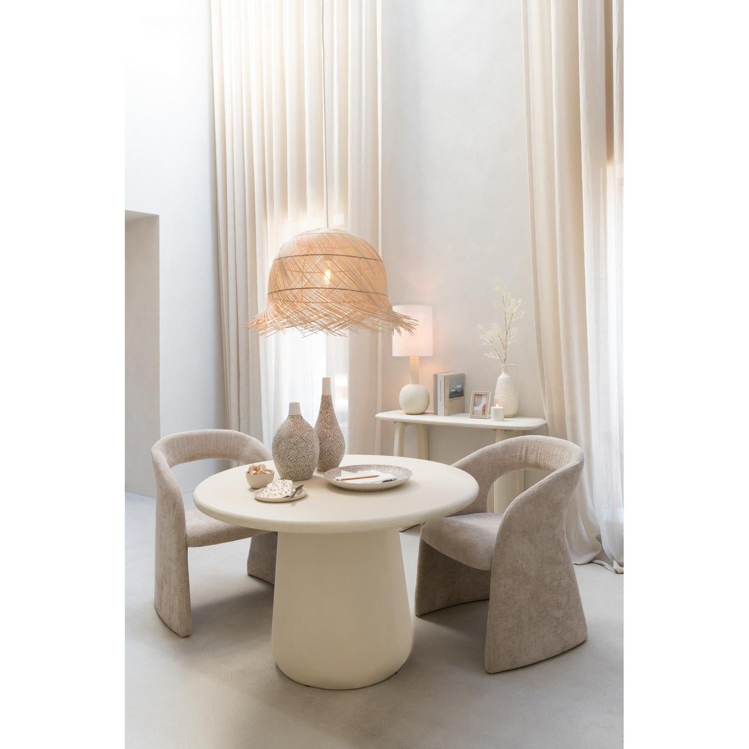Esstisch Ram Ø118cm - Beige-Esstische Rund-J-Line-le canapé