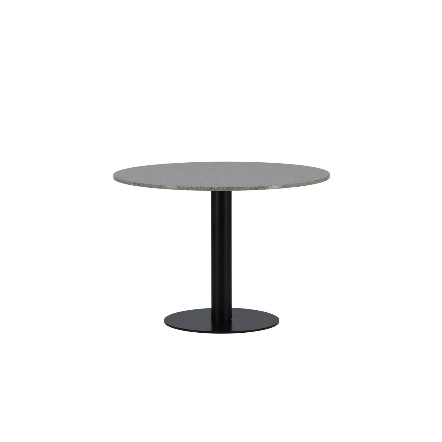 Esstisch Razzia Ø106cm - Grau Terazzo / Schwarz-Esstische Rund-Venture Home-le canapé
