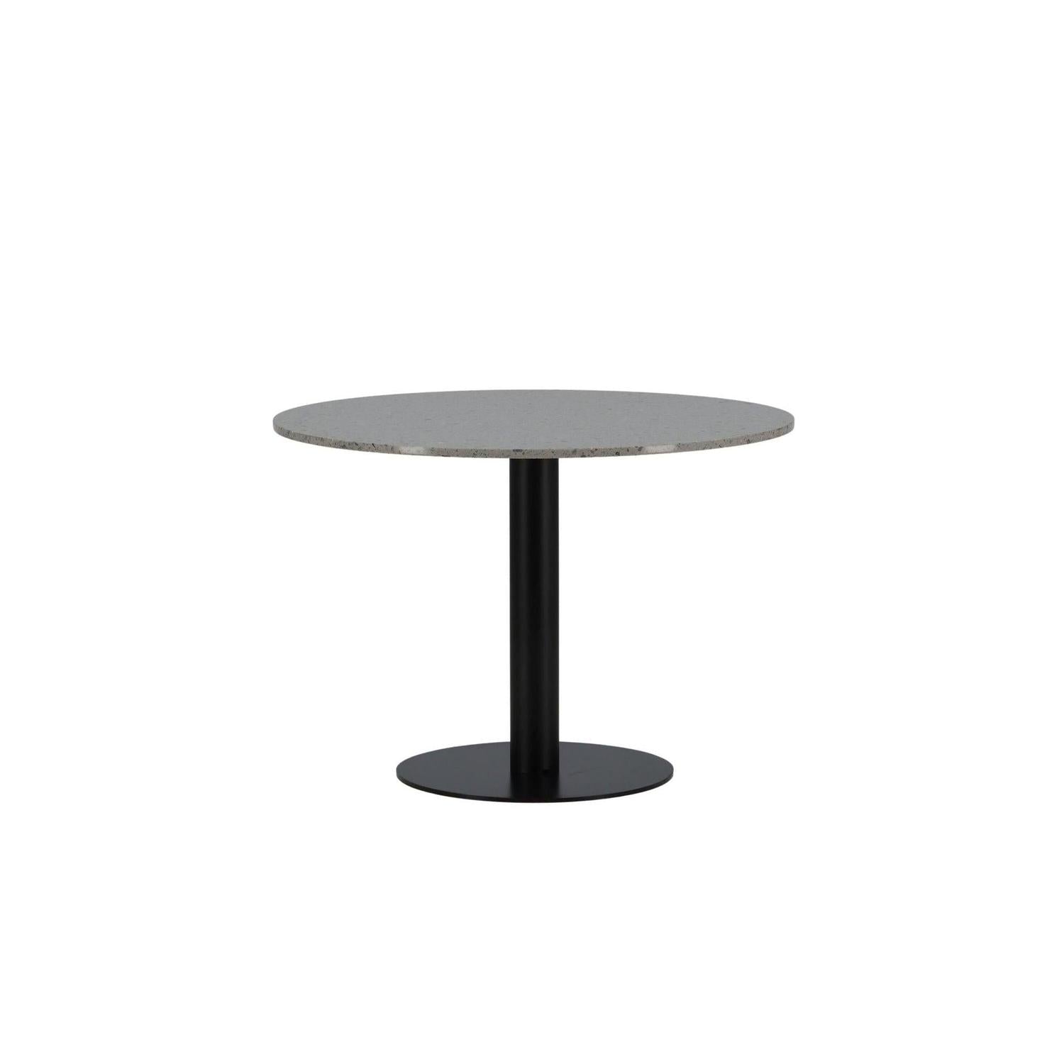 Esstisch Razzia Ø106cm - Grau Terazzo / Schwarz-Esstische Rund-Venture Home-le canapé