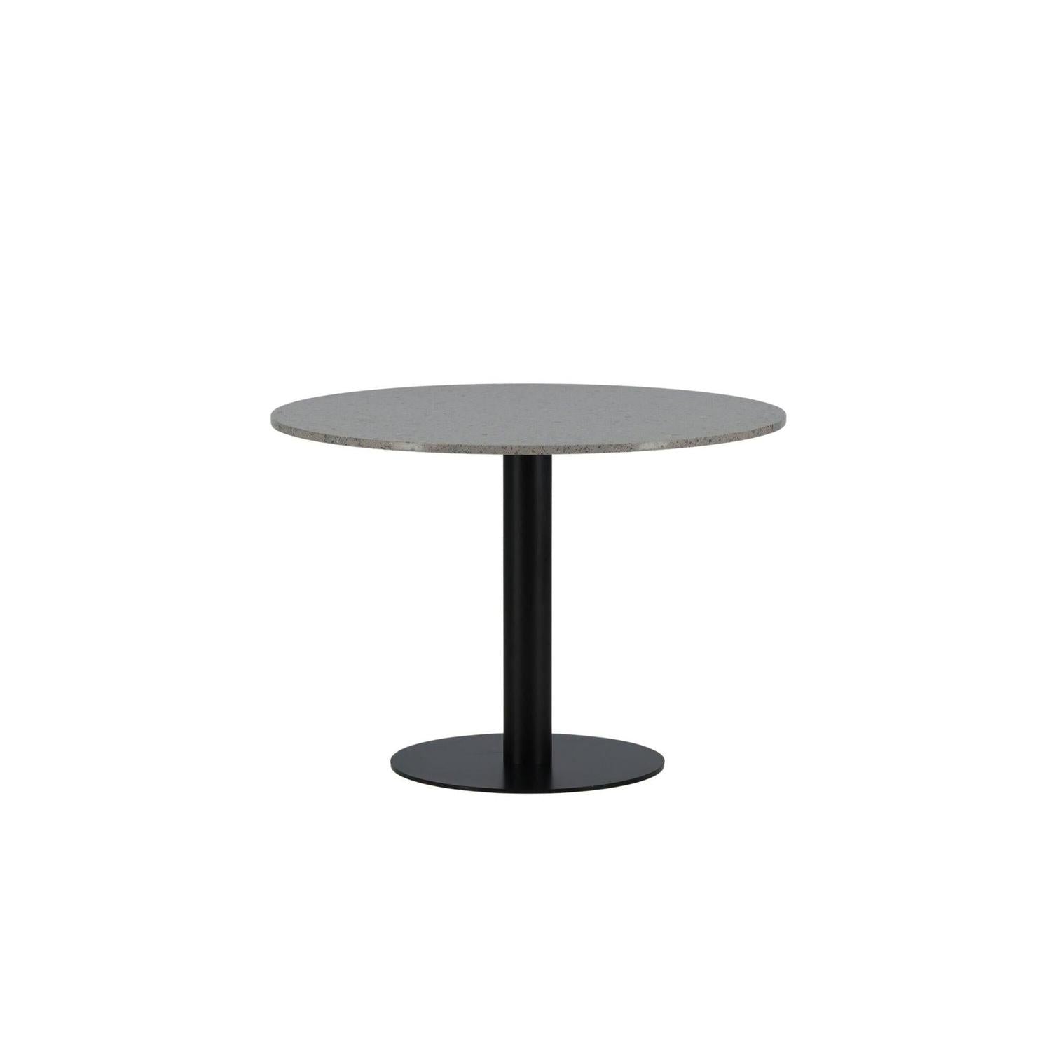Esstisch Razzia Ø106cm - Grau Terazzo / Schwarz-Esstische Rund-Venture Home-le canapé