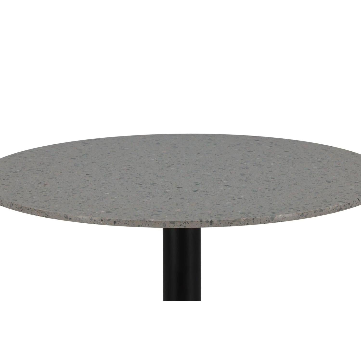 Esstisch Razzia Ø106cm - Grau Terazzo / Schwarz-Esstische Rund-Venture Home-le canapé