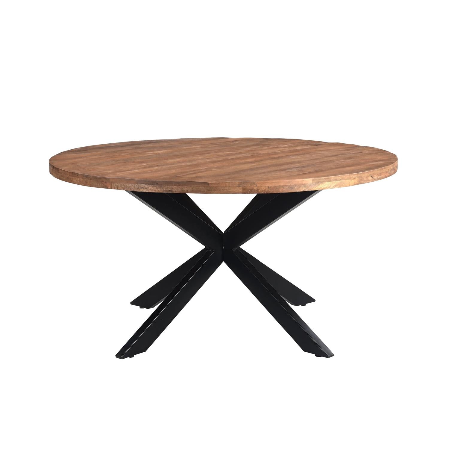 Esstisch Rocky aus Mangoholz Ø130cm - Braun-Esstische Rund-Livingfurn-le canapé