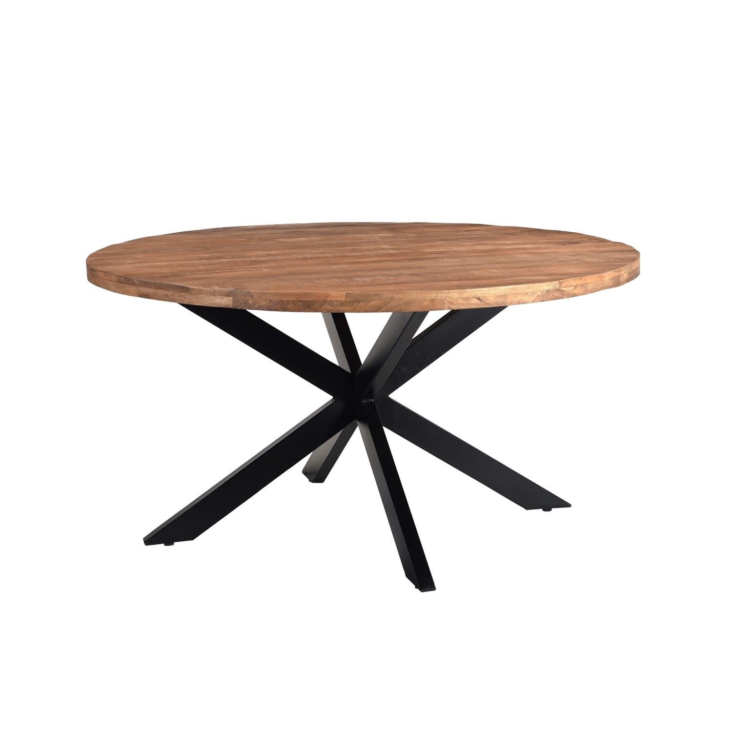 Esstisch Rocky aus Mangoholz Ø130cm - Braun-Esstische Rund-Livingfurn-le canapé