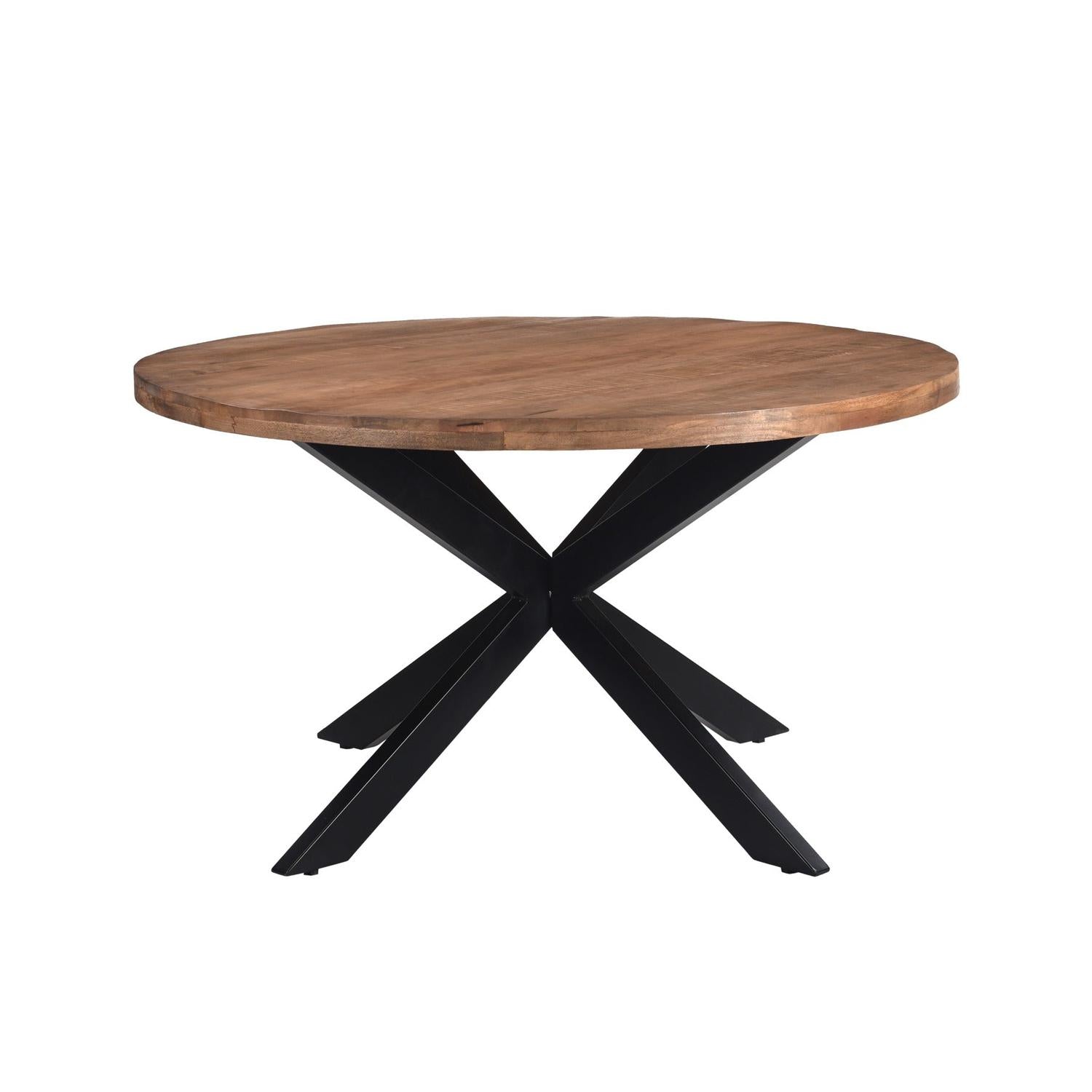 Esstisch Rocky aus Mangoholz Ø140cm - Braun-Esstische Rund-Livingfurn-le canapé