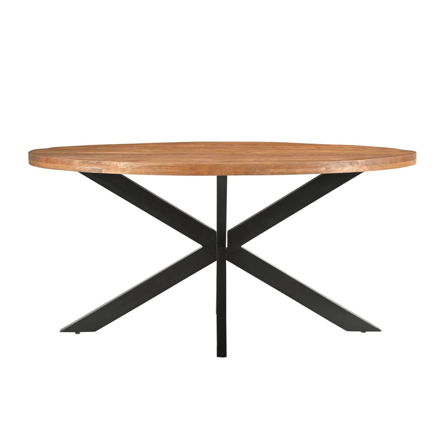Esstisch Rocky Oval aus Mangoholz 160cm - Braun-Esstische Oval-Livingfurn-le canapé