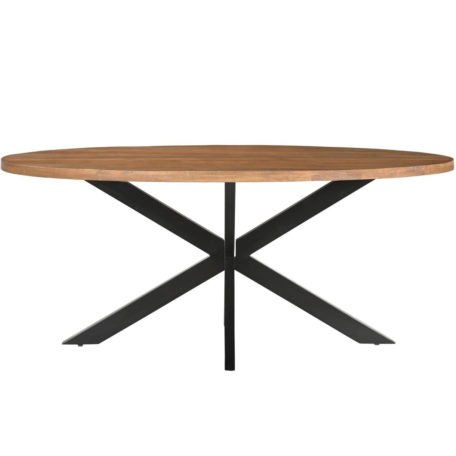 Esstisch Rocky Oval aus Mangoholz 240cm - Braun-Esstische Oval-Livingfurn-le canapé