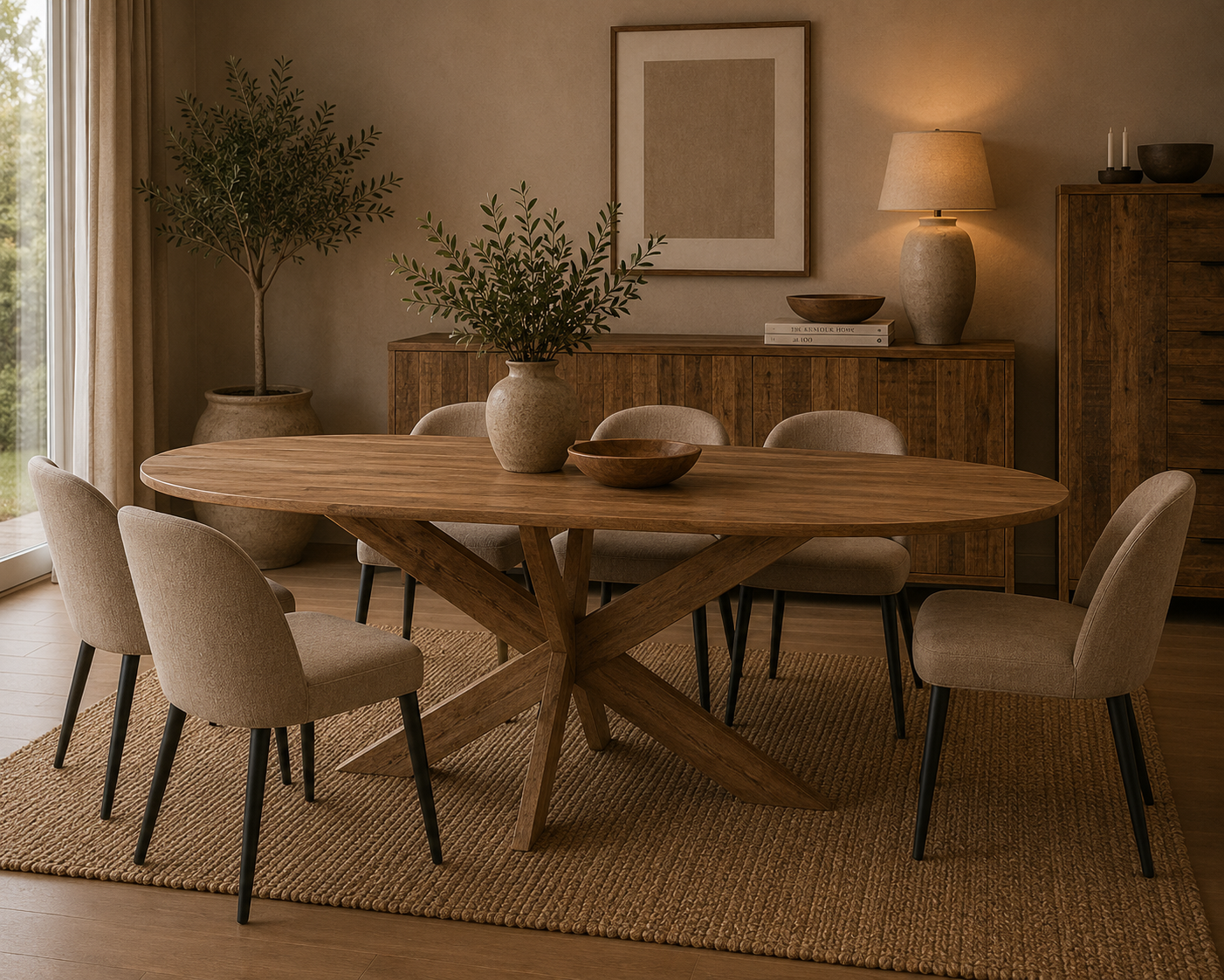 Esstisch Runa Oval aus Mangoholz 220cm - Hellbraun-Esstische Oval-Benoa-le canapé