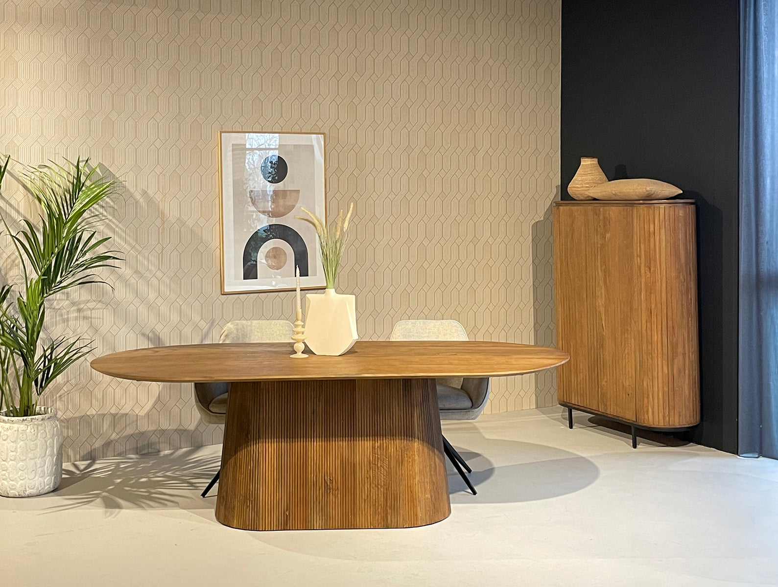 Esstisch Salvator aus Mangoholz Oval 300cm - Hellbraun-Esstische Oval-Livingfurn-le canapé