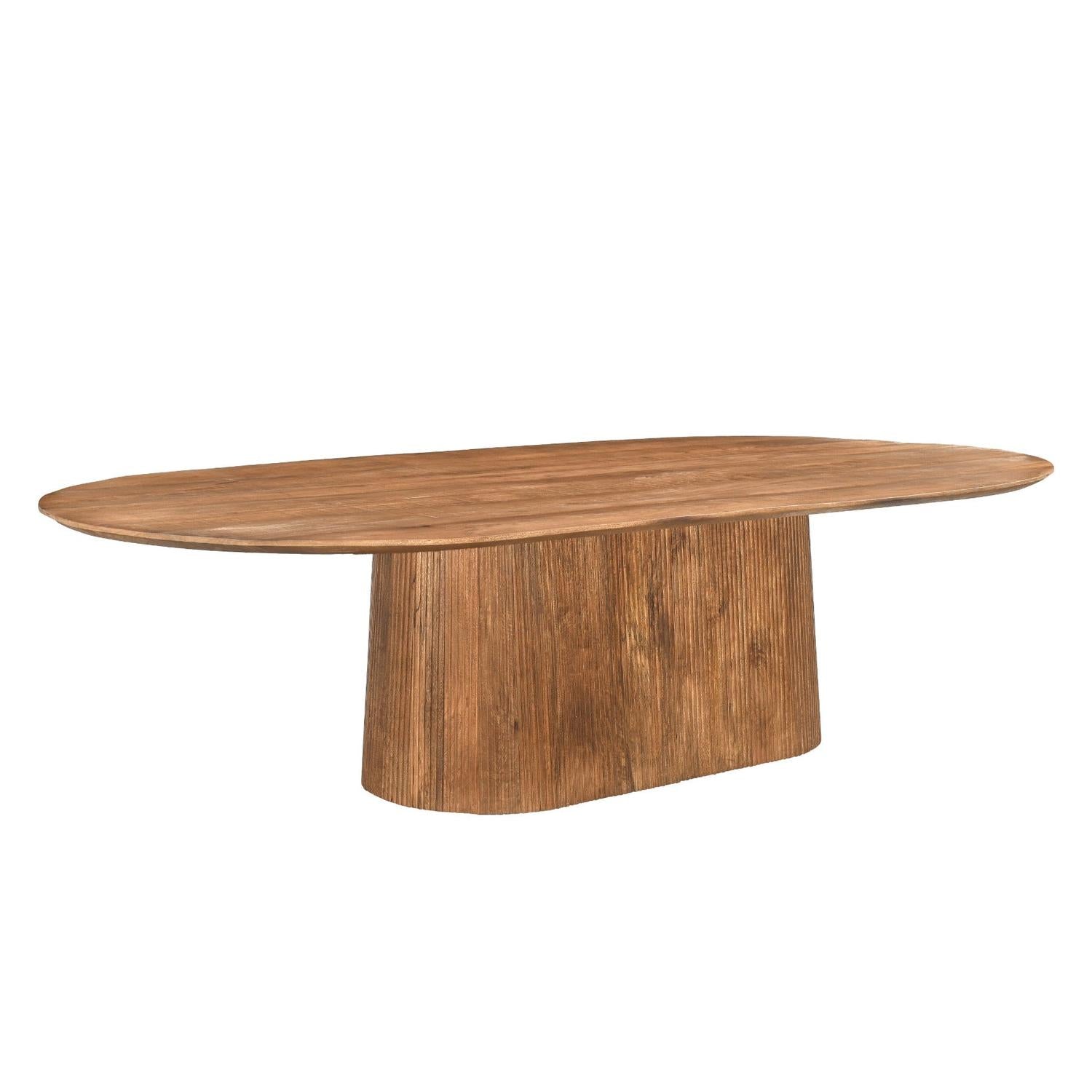 Esstisch Salvator aus Mangoholz Oval 300cm - Hellbraun-Esstische Oval-Livingfurn-le canapé