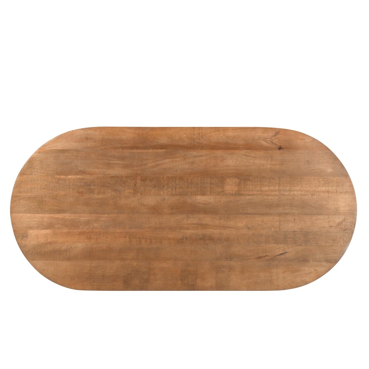 Esstisch Salvator aus Mangoholz Oval 300cm - Hellbraun-Esstische Oval-Livingfurn-le canapé