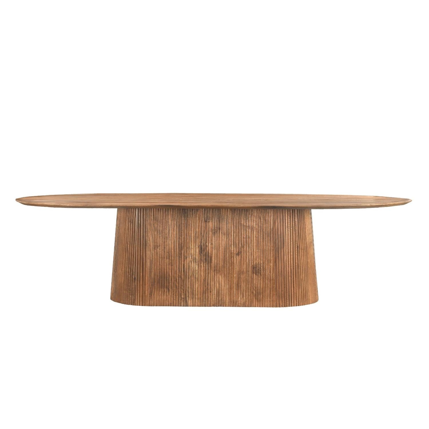 Esstisch Salvator aus Mangoholz Oval 300cm - Hellbraun-Esstische Oval-Livingfurn-le canapé