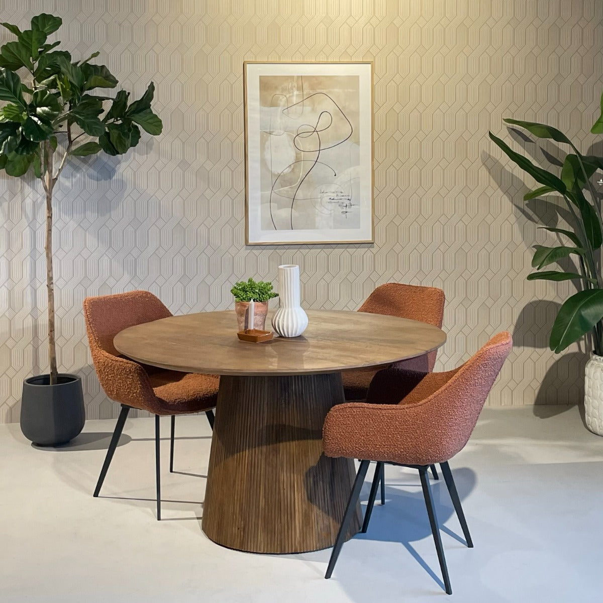 Esstisch Salvator Ø130cm - Braun-Esstische Rund-Livingfurn-le canapé