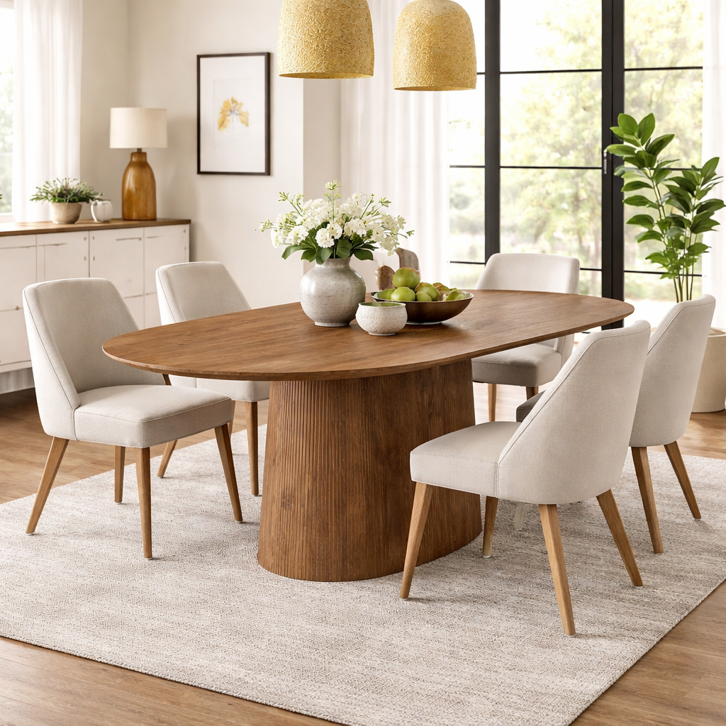Esstisch Salvator Oval 200cm - Braun-Esstische Oval-Livingfurn-le canapé
