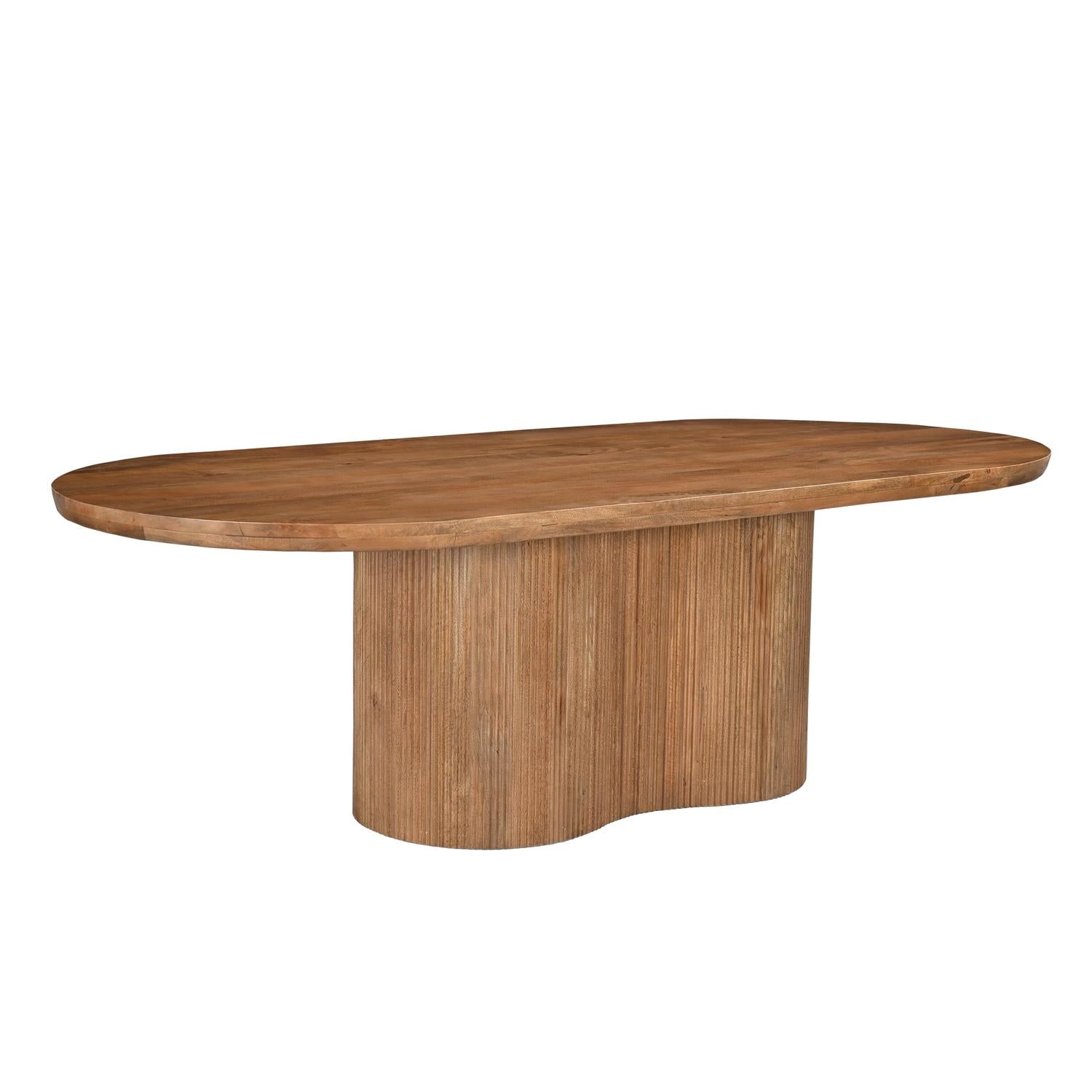 Esstisch Sevilla aus Mangoholz 220cm - Hellbraun-Esstische Oval-Livingfurn-le canapé