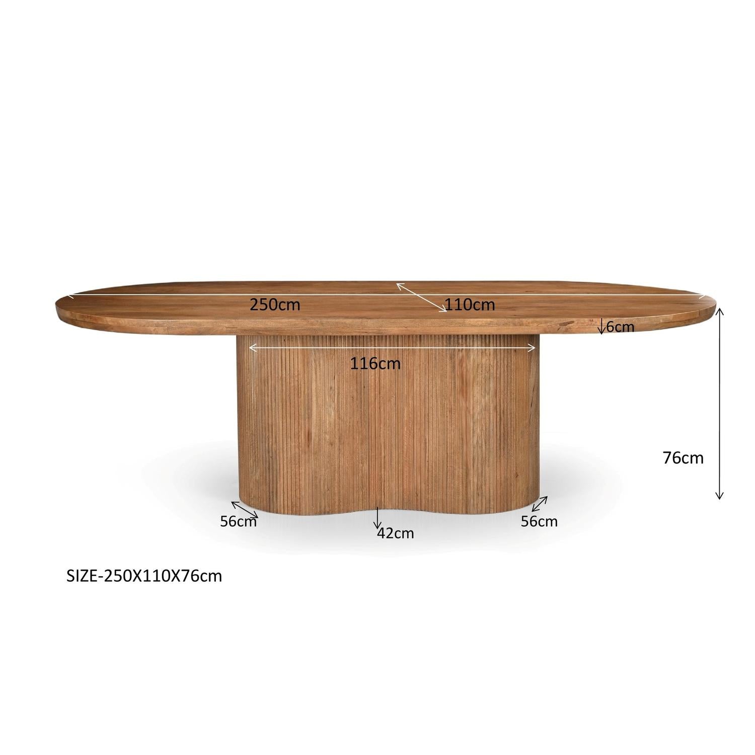 Esstisch Sevilla aus Mangoholz 250cm - Hellbraun-Esstische Oval-Livingfurn-le canapé