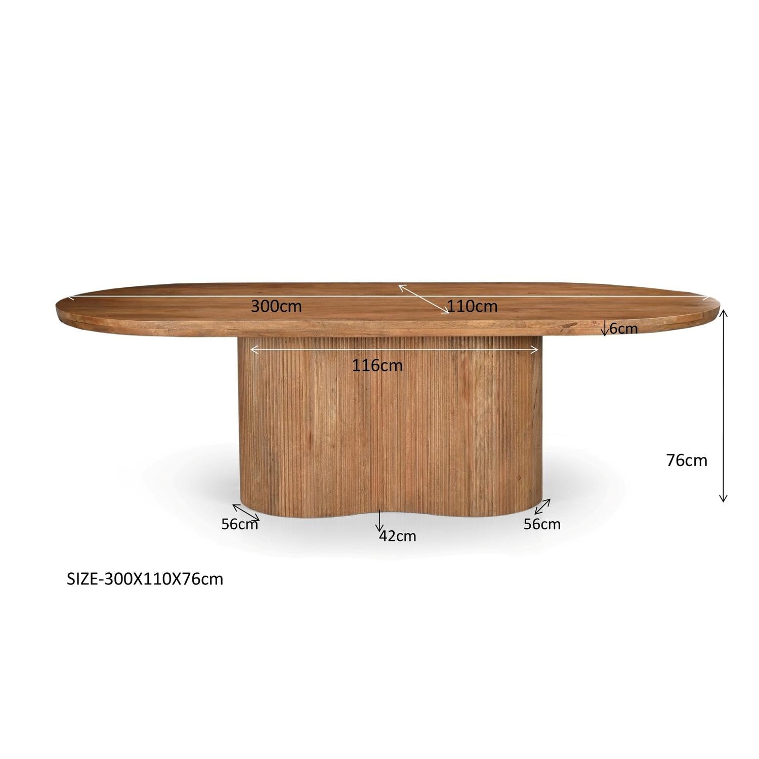 Esstisch Sevilla aus Mangoholz 300cm - Hellbraun-Esstische Oval-Livingfurn-le canapé