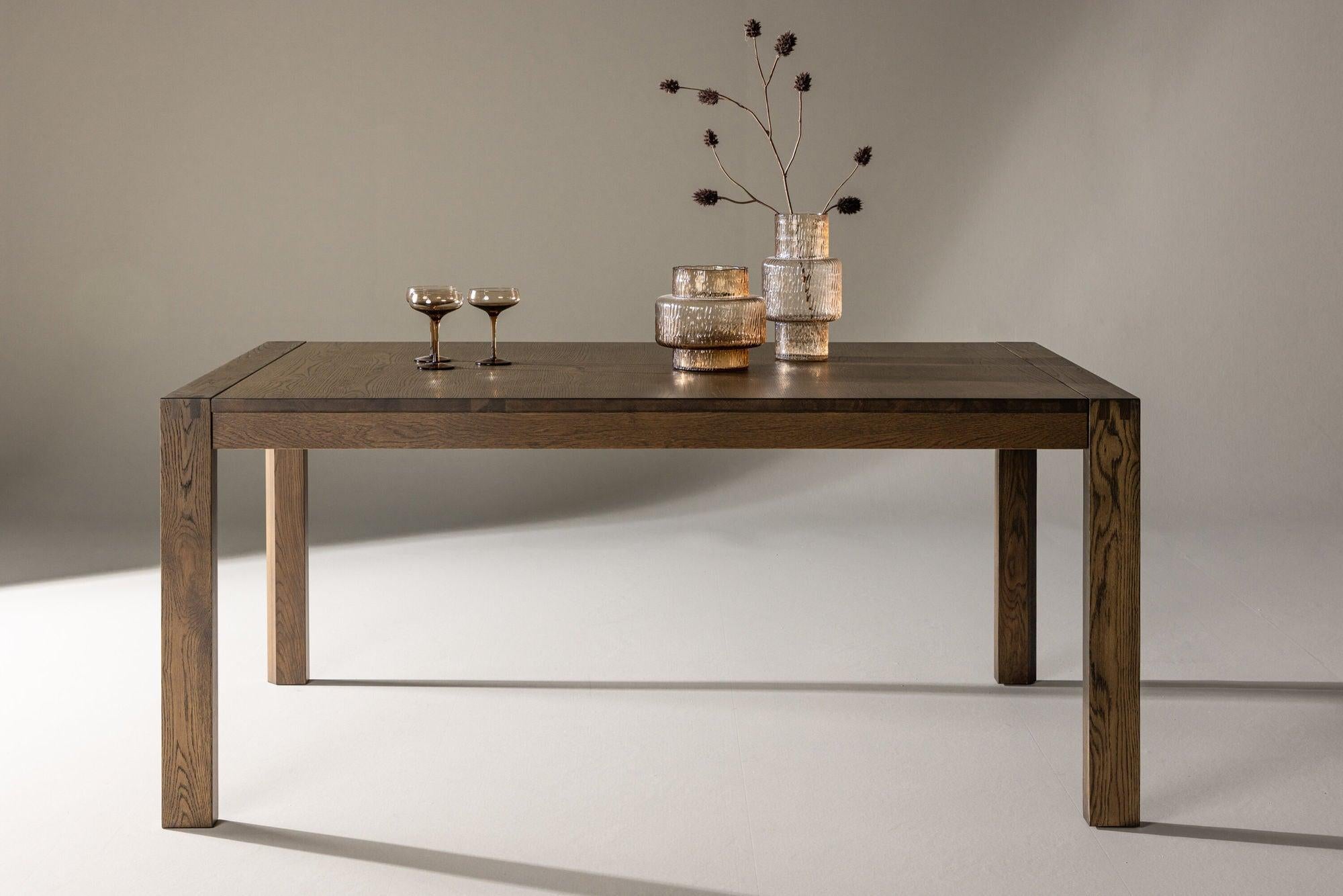 Esstisch Slider ausziehbar 170-250cm aus Eichenholz - Dunkelbraun-Esstisch ausziehbar-Vind-le canapé