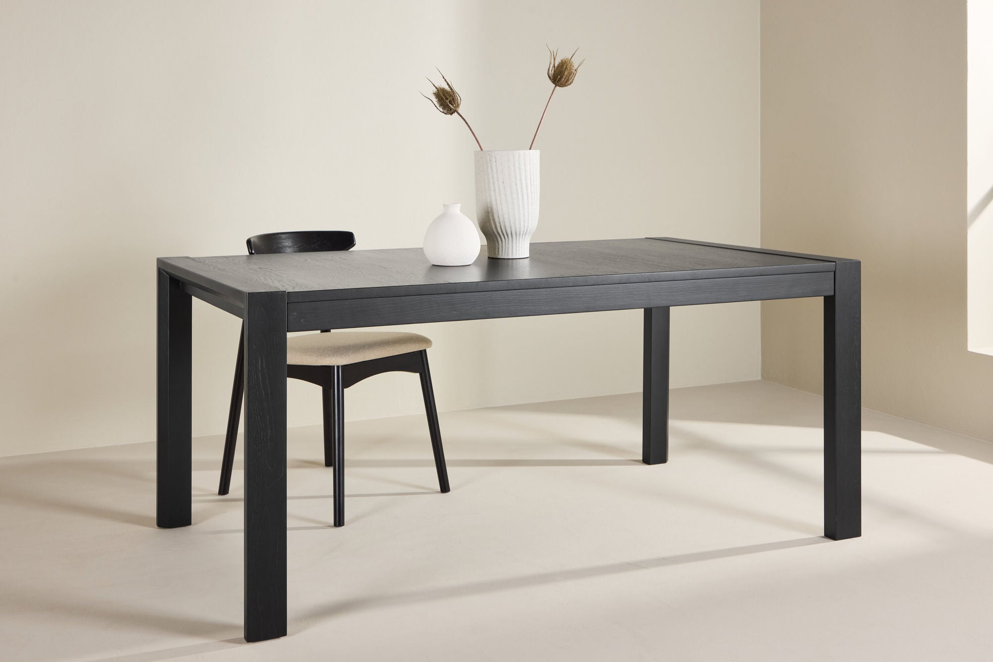 Esstisch Slider ausziehbar 170-250cm aus Eichenholz - Schwarz-Esstische ausziehbar-Vind-le canapé