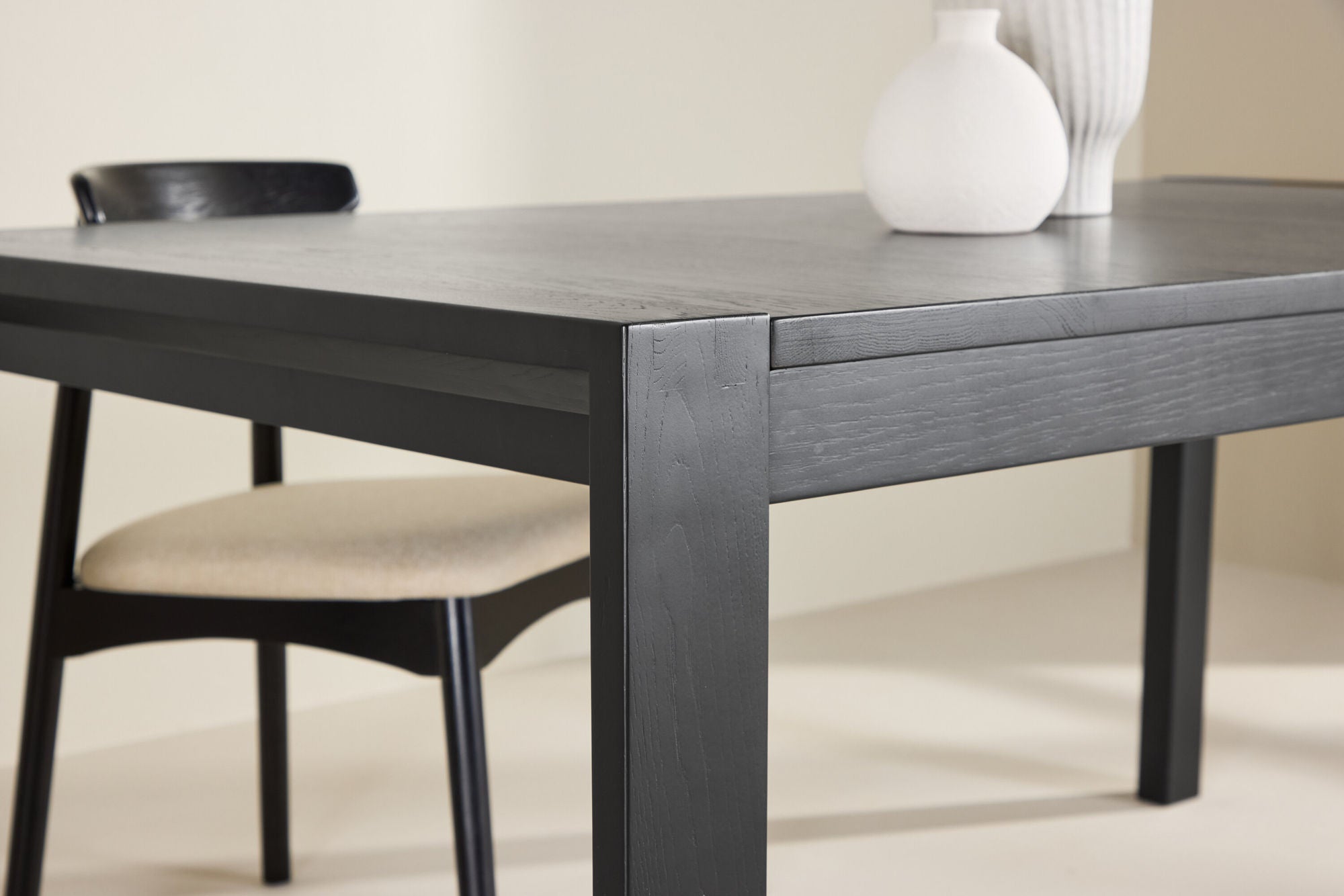 Esstisch Slider ausziehbar 170-250cm aus Eichenholz - Schwarz-Esstische ausziehbar-Vind-le canapé