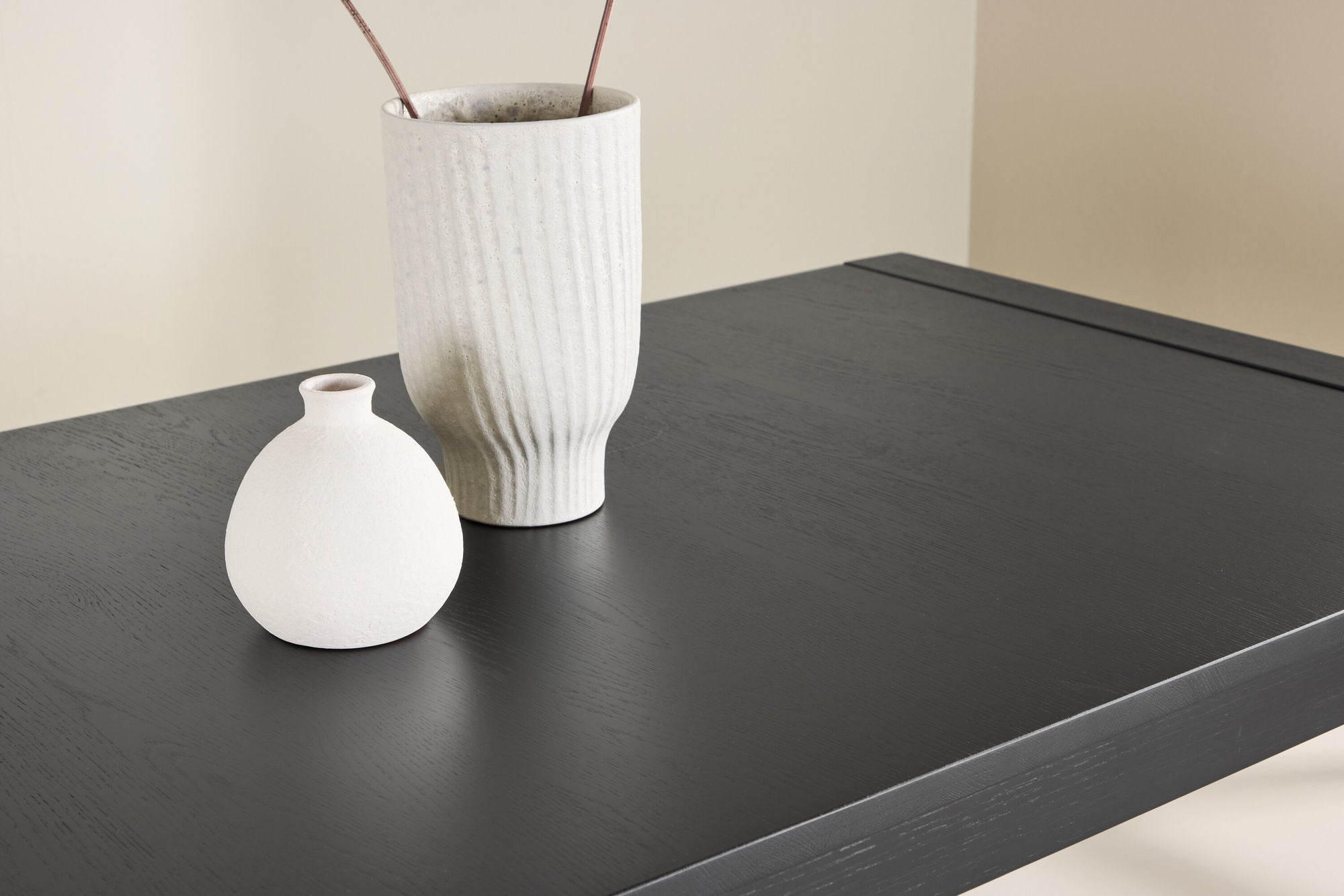 Esstisch Slider ausziehbar 170-250cm aus Eichenholz - Schwarz-Esstische ausziehbar-Vind-le canapé