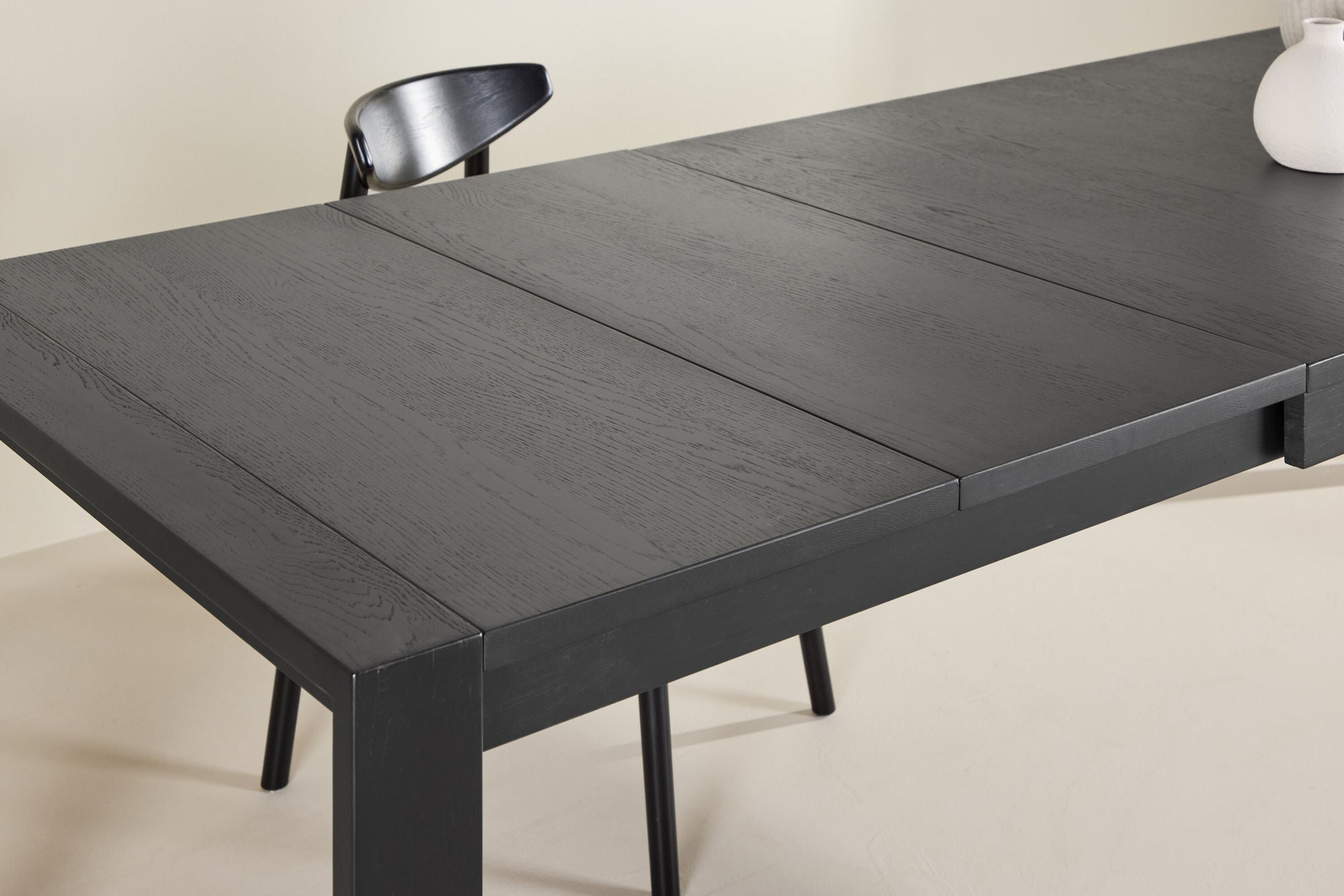 Esstisch Slider ausziehbar 170-250cm aus Eichenholz - Schwarz-Esstische ausziehbar-Vind-le canapé