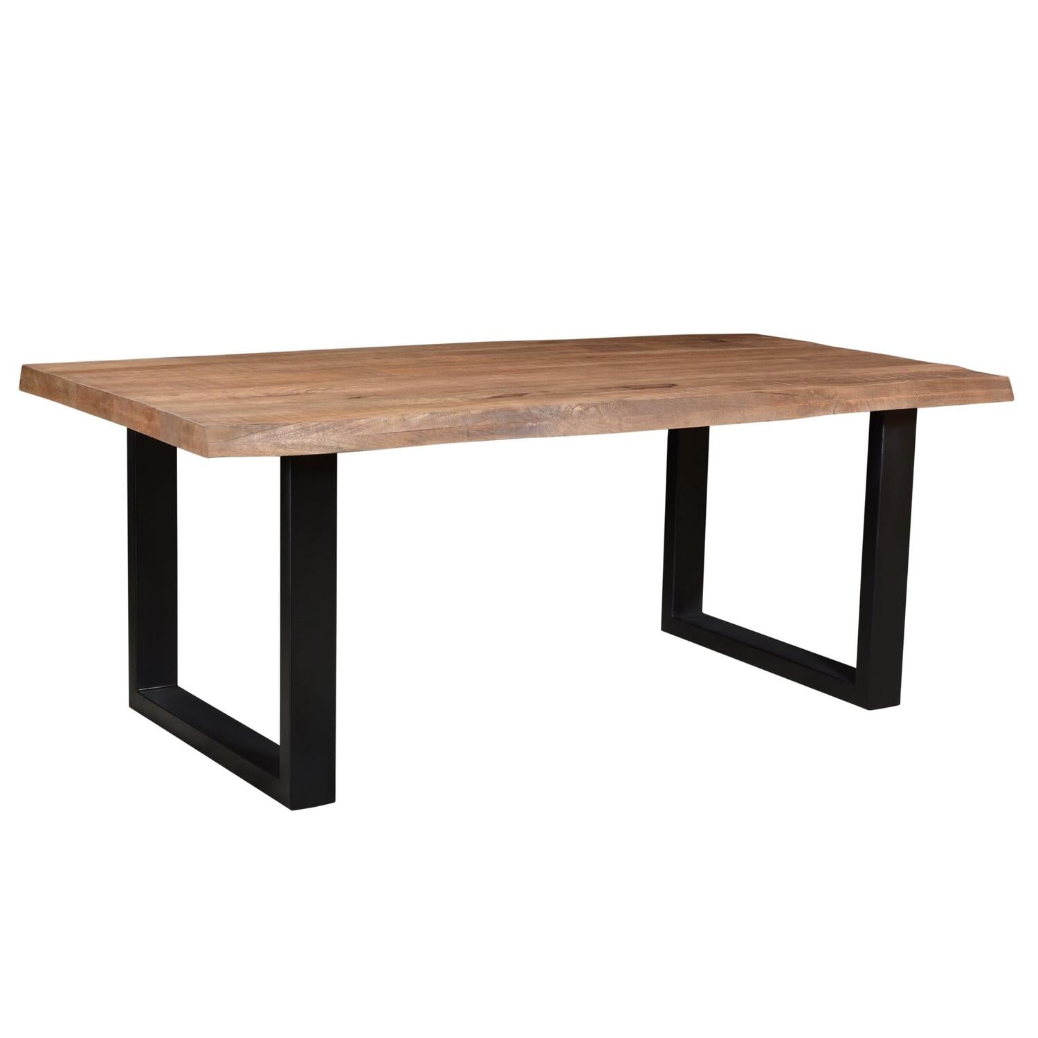 Esstisch Sturdy 180*90cm Tree Top mit Baumkante aus Mangoholz - Braun-Esstische Rechteckig-Livingfurn-le canapé