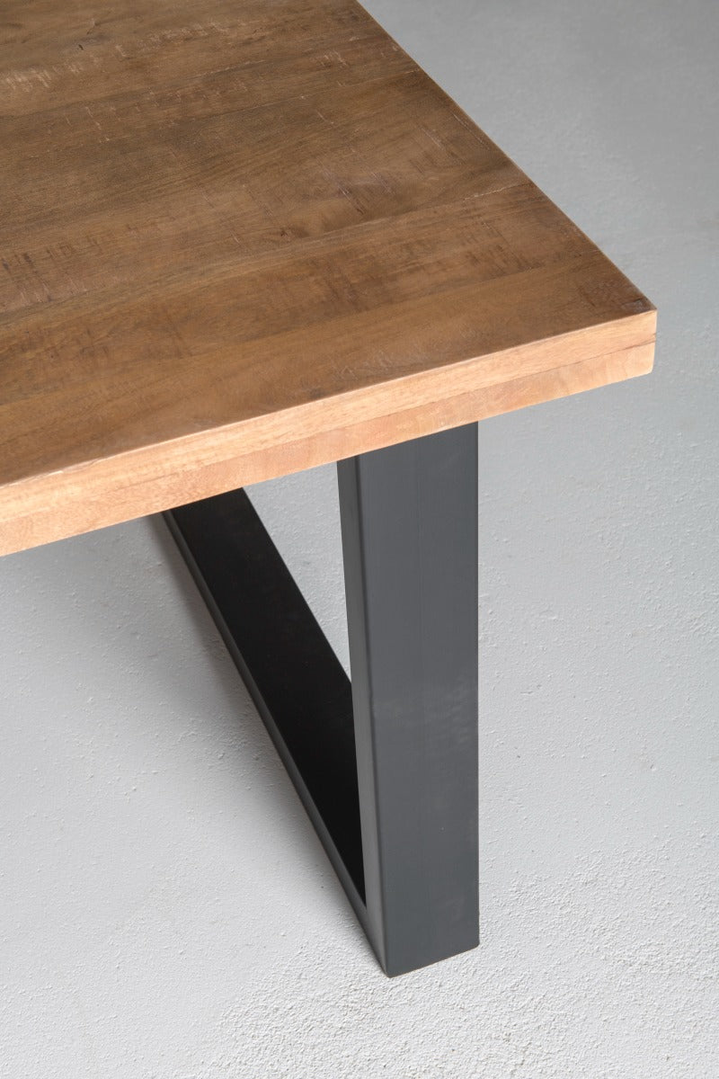 Esstisch Sturdy 200*100cm aus Mangoholz - Braun-Esstisch Rechteckig-Livingfurn-le canapé