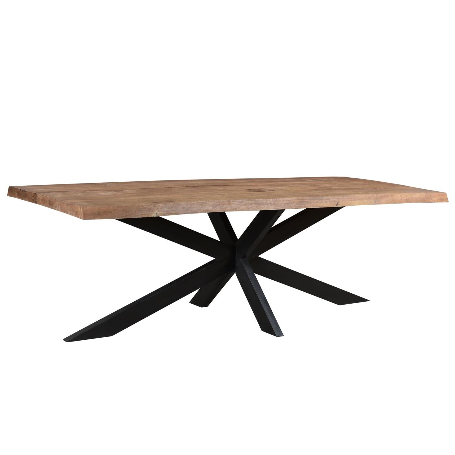 Esstisch Sturdy 220*100cm Tree Top mit Baumkante aus Mangoholz - Braun-Esstisch Rechteckig-Livingfurn-le canapé