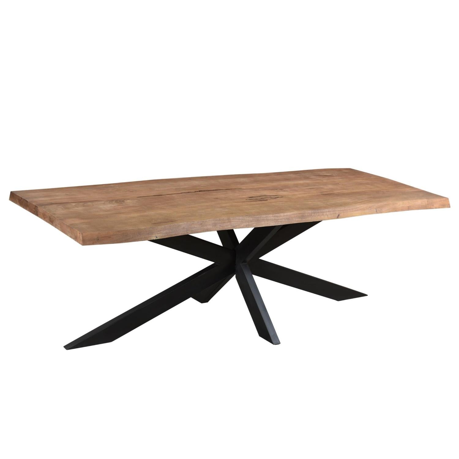 Esstisch Sturdy 220*100cm Tree Top mit Baumkante aus Mangoholz - Braun-Esstisch Rechteckig-Livingfurn-le canapé