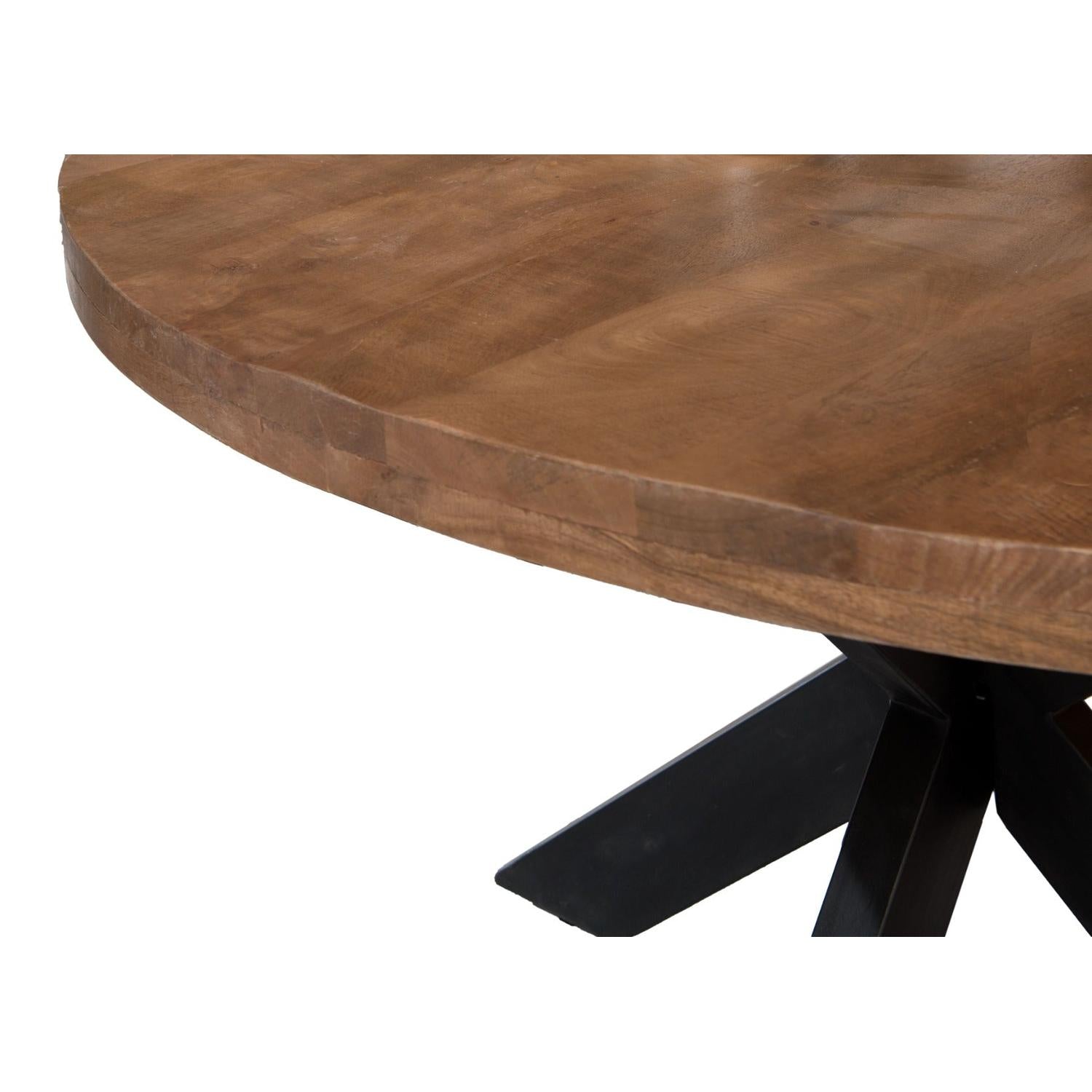 Esstisch Sturdy Ø150cm aus Mangoholz - Braun-Esstisch Rund-Livingfurn-le canapé