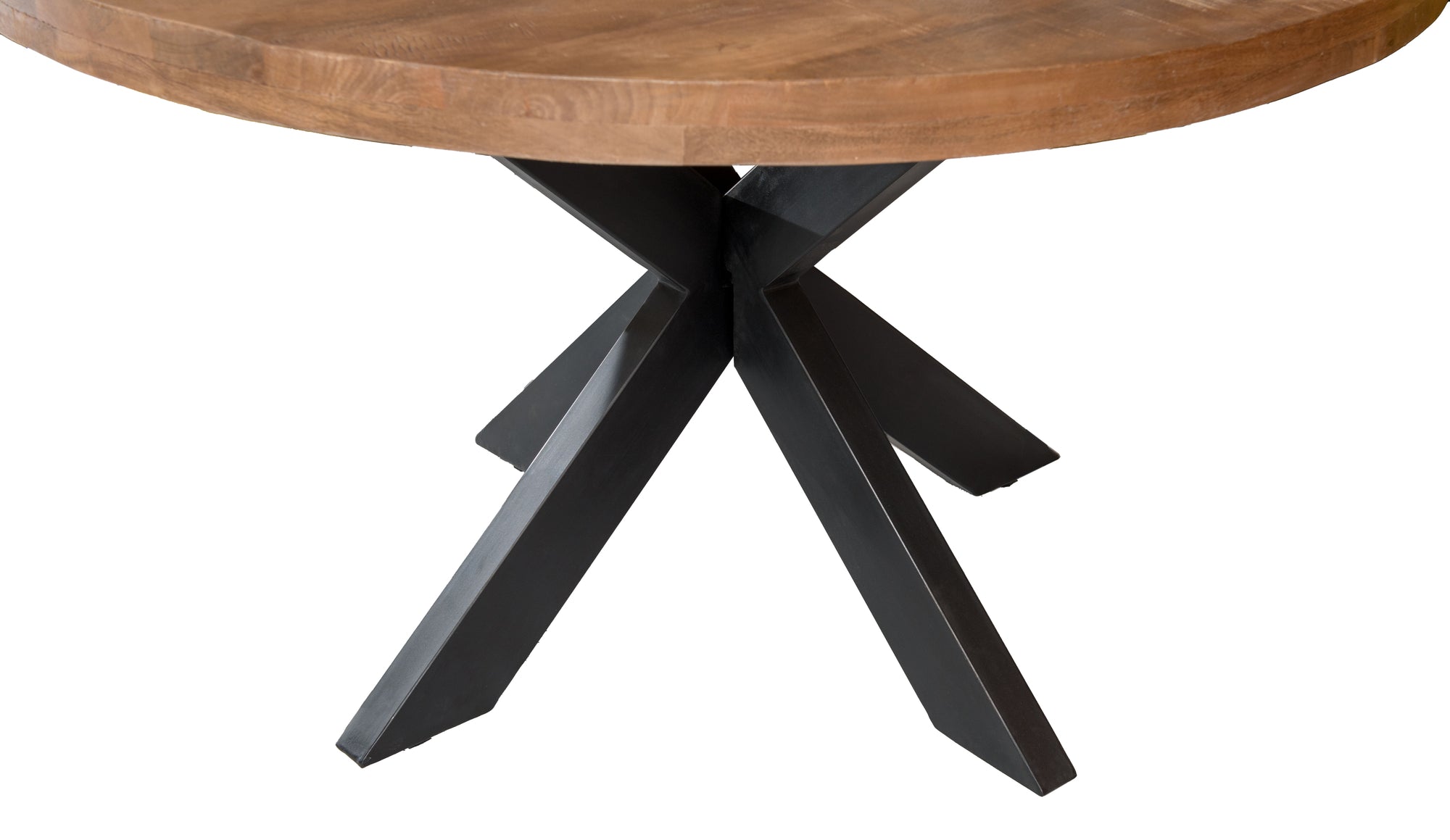 Esstisch Sturdy Ø150cm aus Mangoholz - Braun-Esstisch Rund-Livingfurn-le canapé
