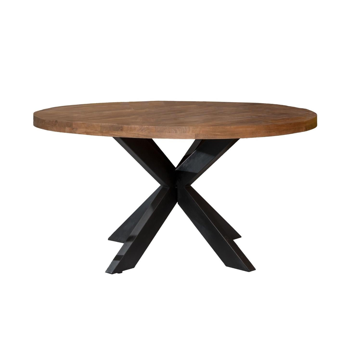 Esstisch Sturdy Ø150cm aus Mangoholz - Braun-Esstisch Rund-Livingfurn-le canapé