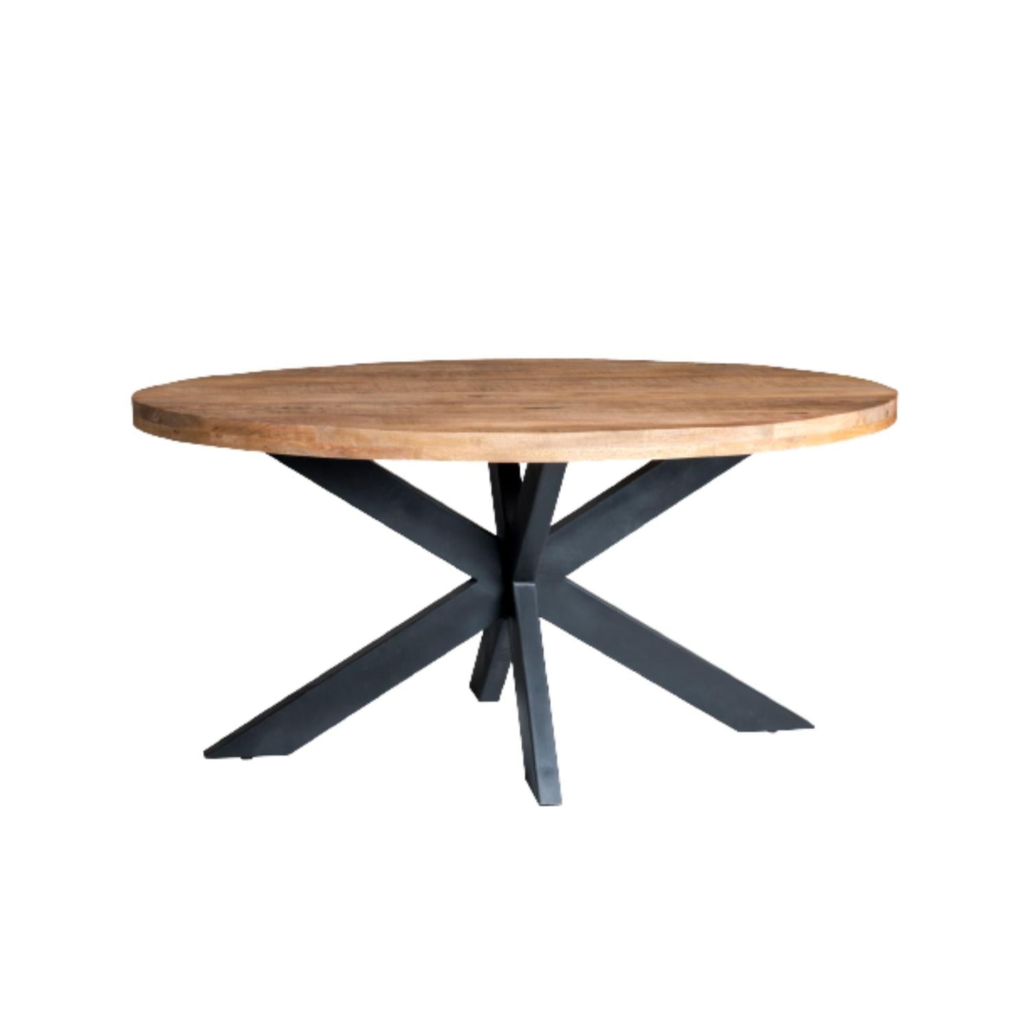 Esstisch Sturdy Oval 160cm aus Mangoholz - Hellbraun-Esstische Oval-Livingfurn-le canapé