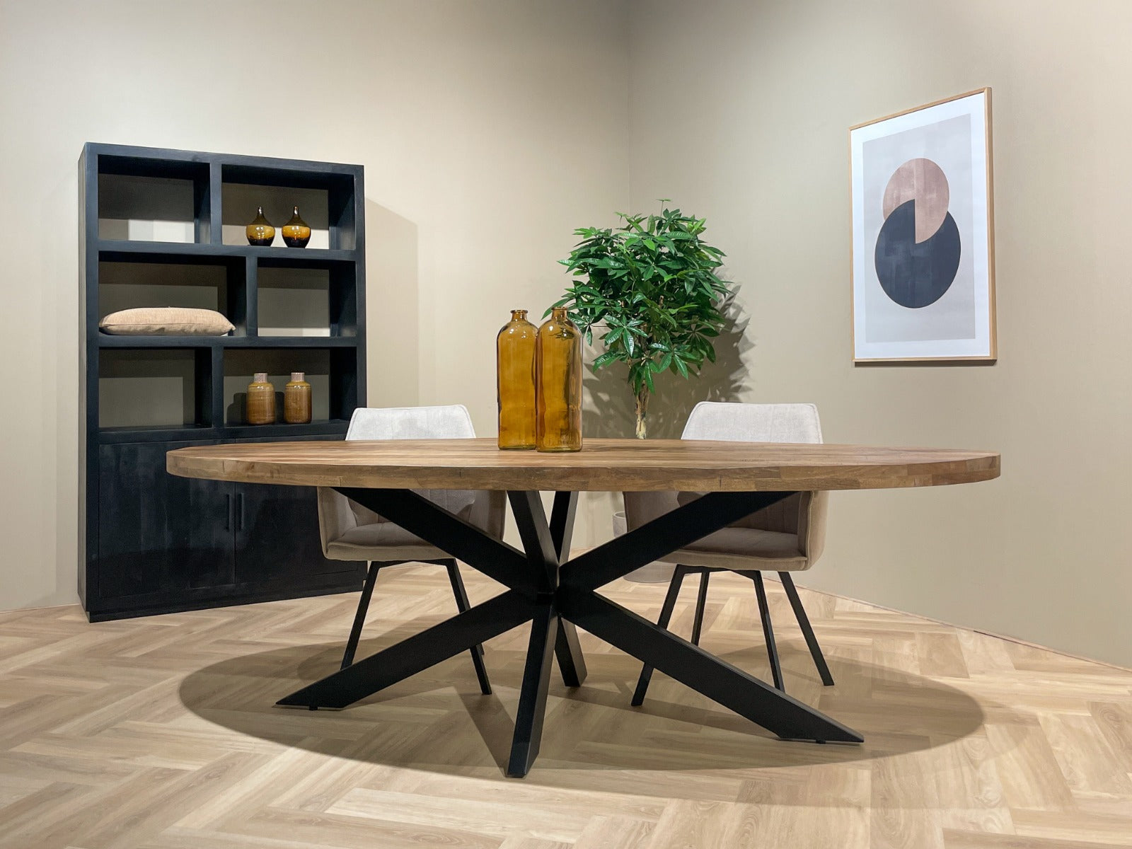 Esstisch Sturdy Oval 180cm aus Mangoholz - Hellbraun-Esstische Oval-Livingfurn-le canapé