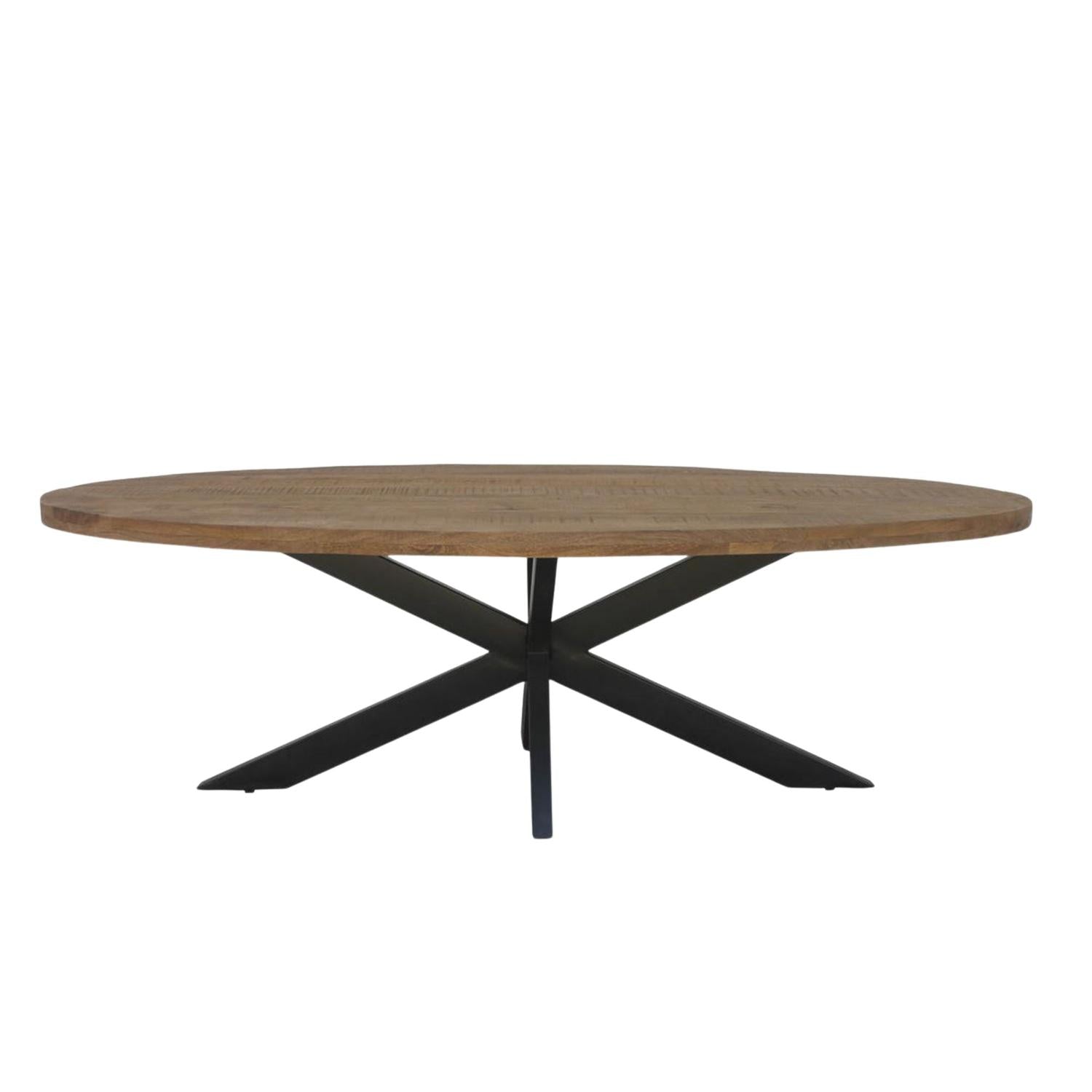 Esstisch Sturdy Oval 180cm aus Mangoholz - Hellbraun-Esstische Oval-Livingfurn-le canapé