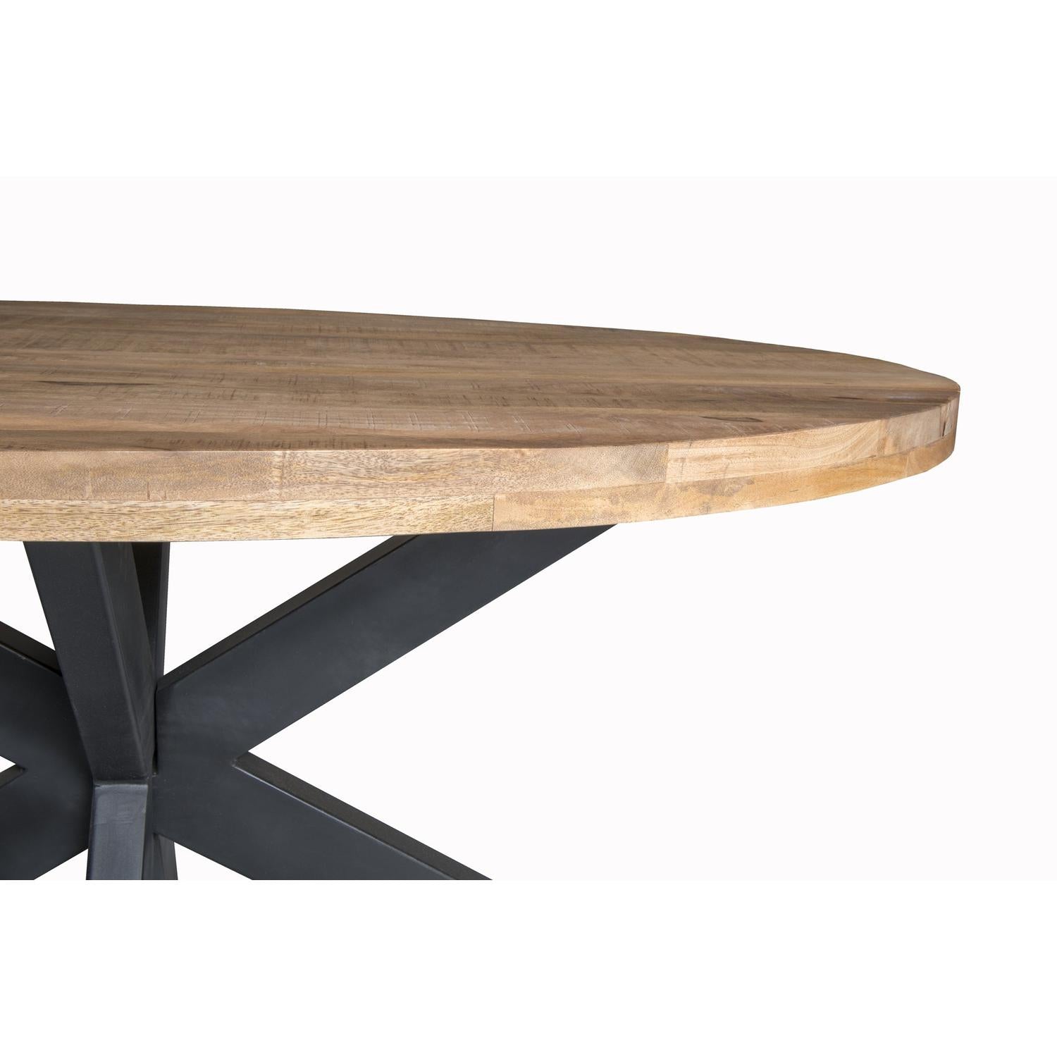 Esstisch Sturdy Oval 210cm aus Mangoholz - Hellbraun-Esstische Oval-Livingfurn-le canapé