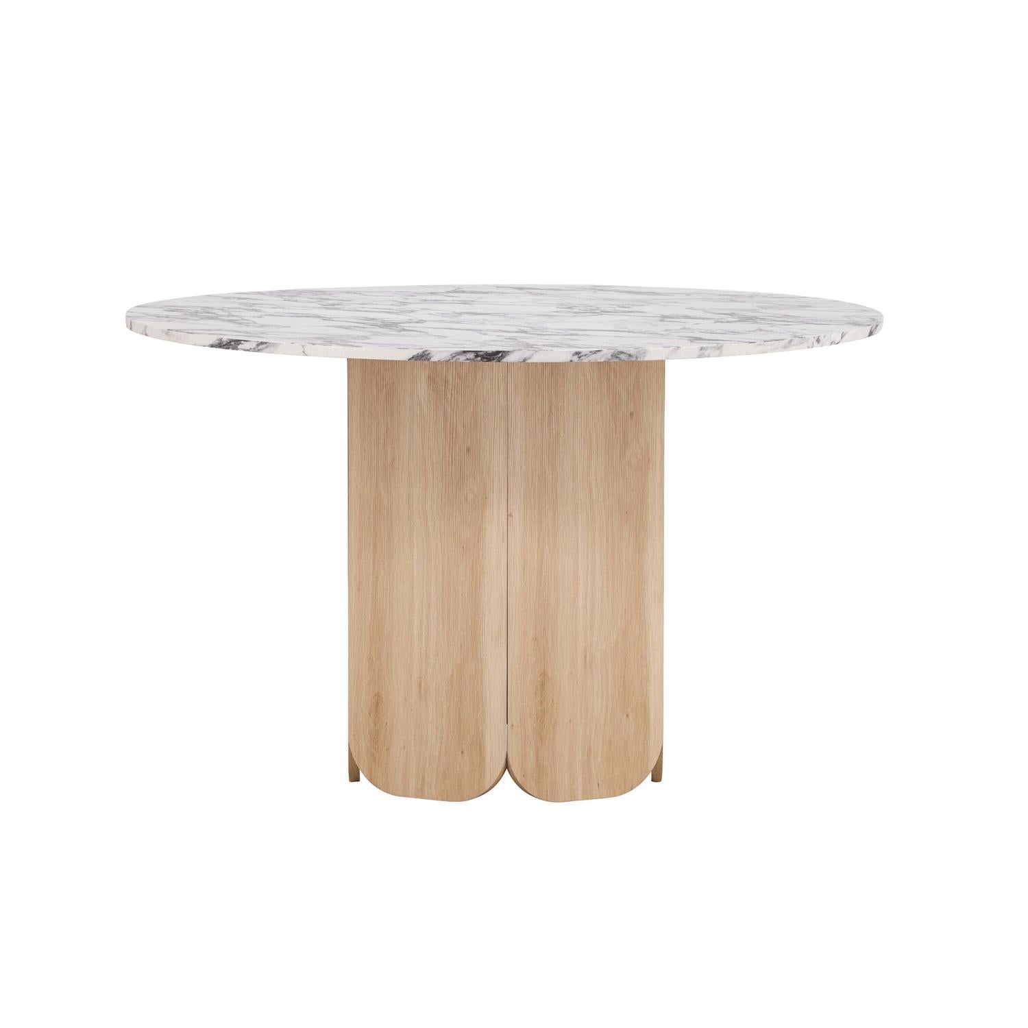 Esstisch Tekla Ø120cm in Calacatta-Marmor-Optik - Hellbraun/Marmor-Esstische Rund-Venture Home-le canapé