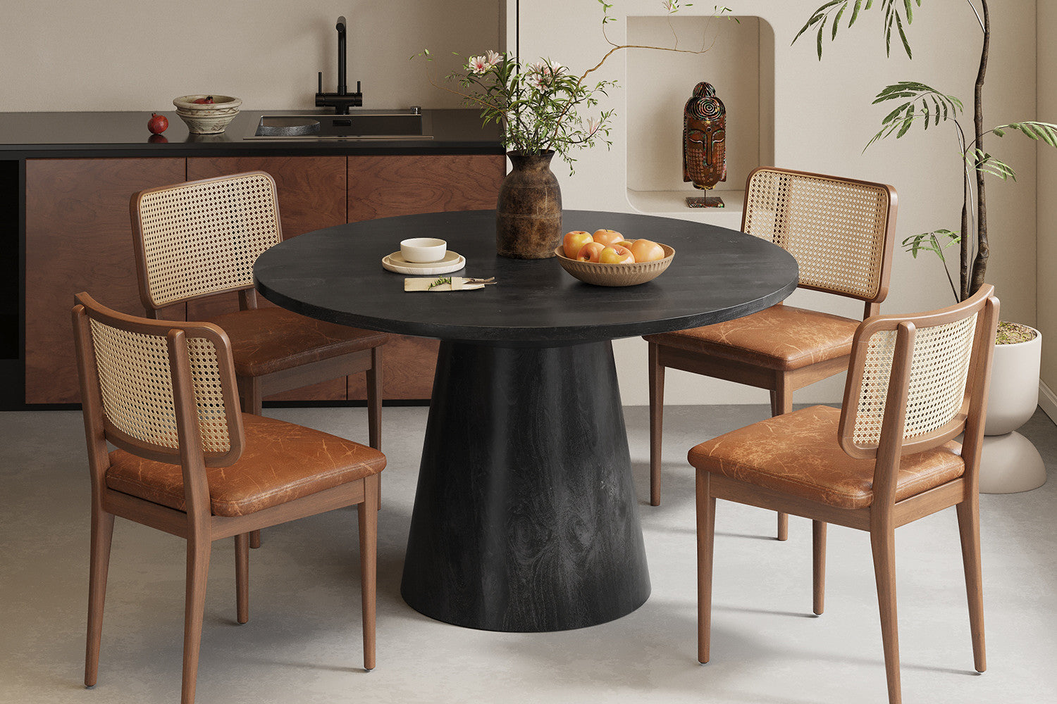 Esstisch Tommy Ø130cm - Schwarz-Esstisch Rund-Rousseau-le canapé
