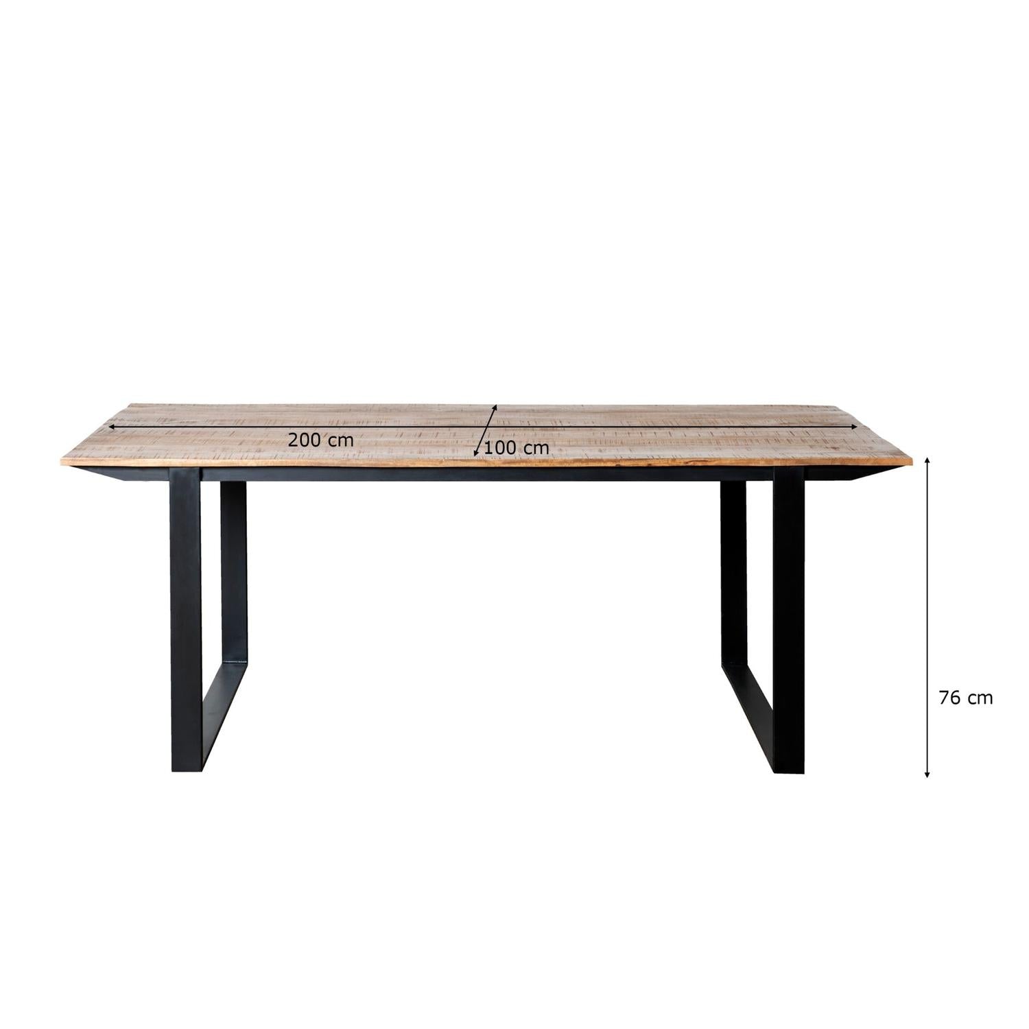 Esstisch Valdez aus Mangoholz 200cm - Braun-Esstische Rechteckig-Livingfurn-le canapé