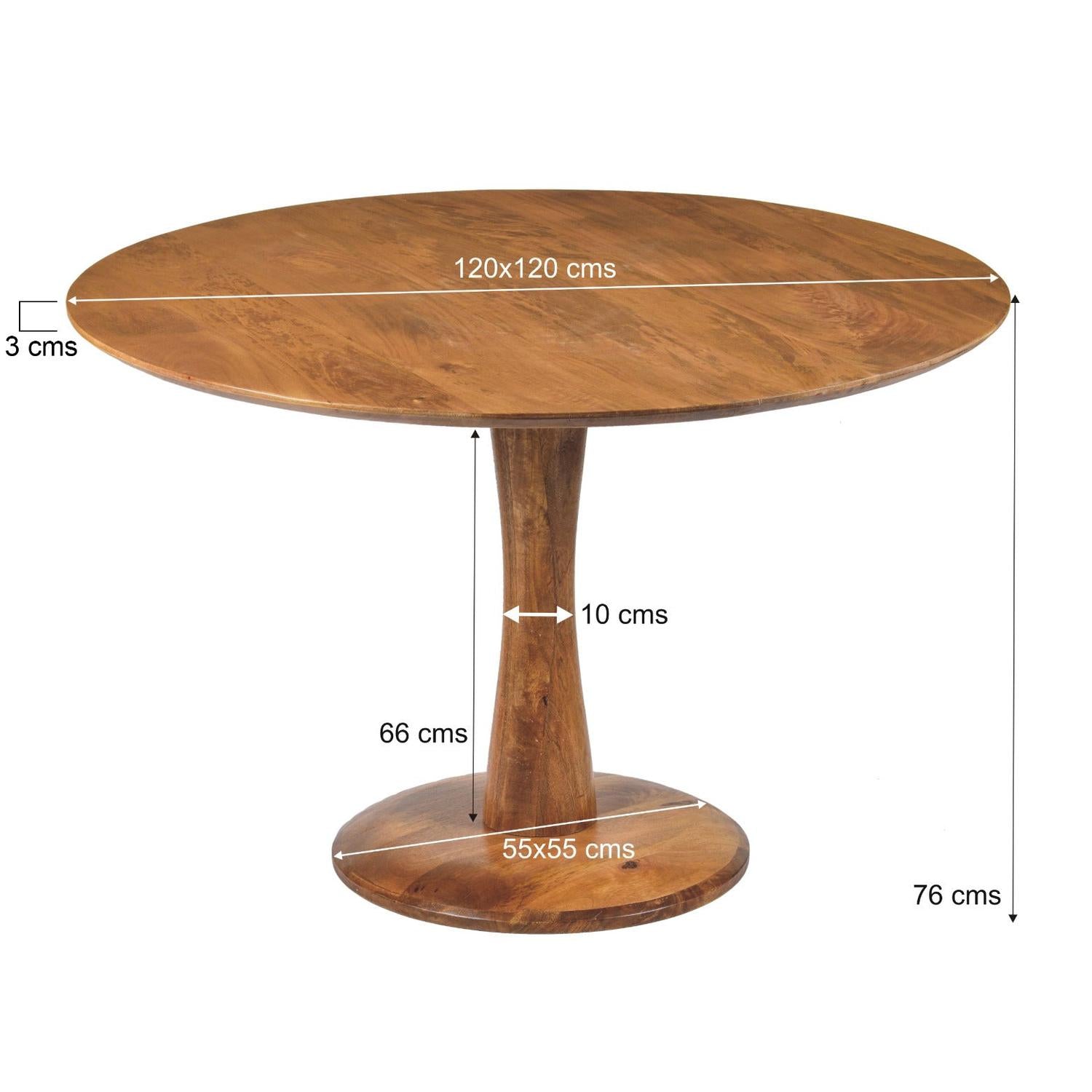Esstisch Vivian Ø120cm aus Mangoholz - Braun-Esstische Rund-Livingfurn-le canapé