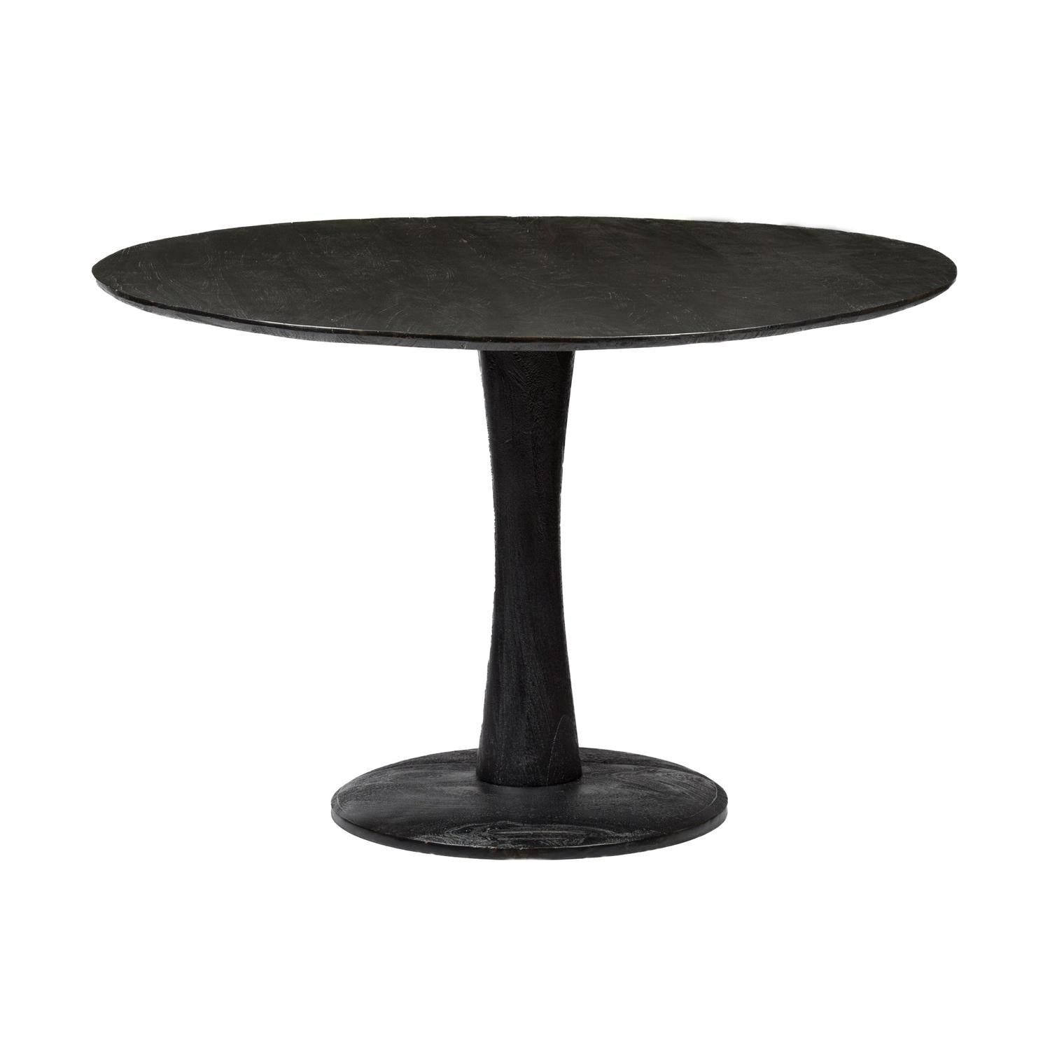 Esstisch Vivian Ø120cm aus Mangoholz - Schwarz-Esstisch Rund-Livingfurn-le canapé