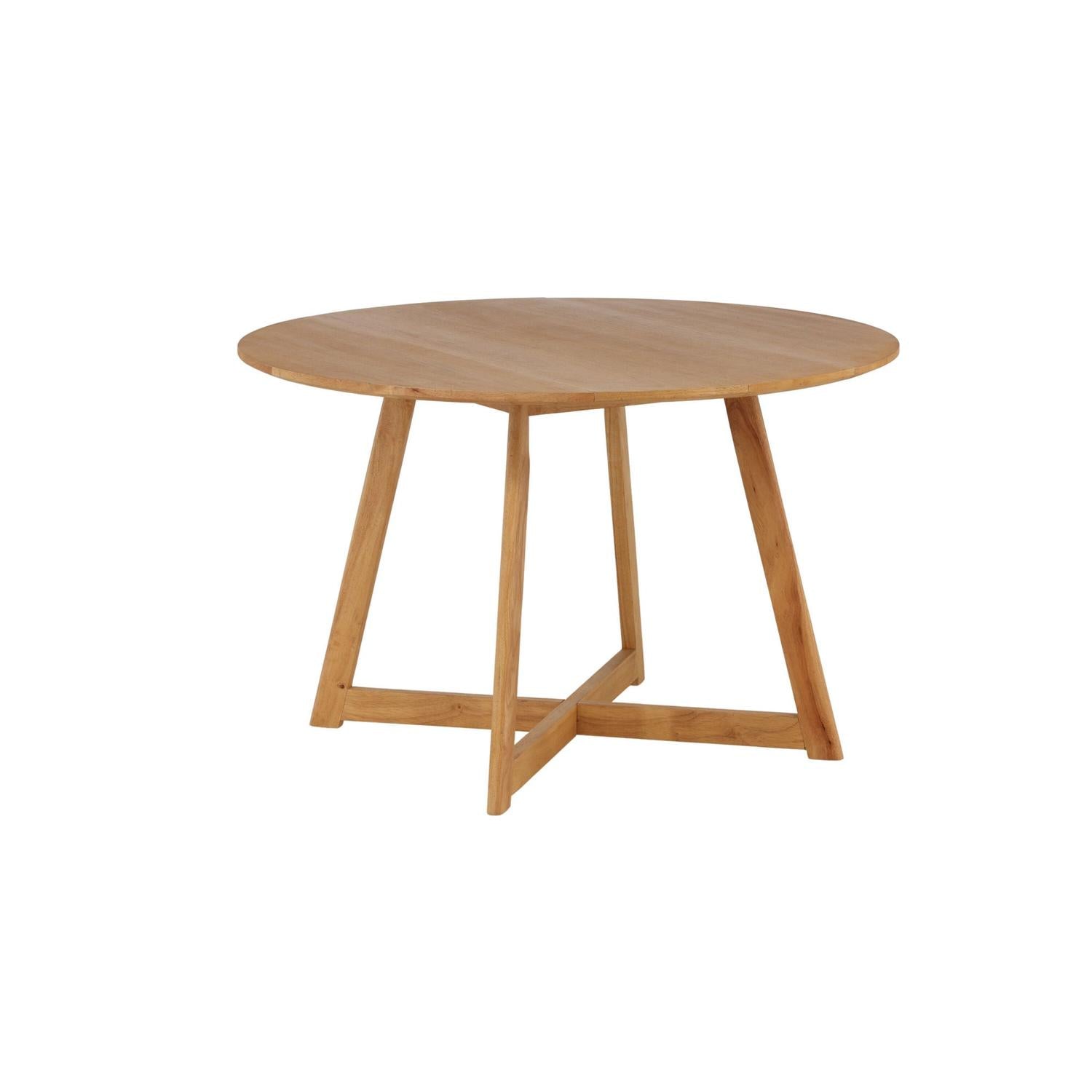 Esstisch Yakidon Ø120cm aus Gummibaumholz mit klappbaren Kanten - Hellbraun-Esstische Rund-Venture Home-le canapé