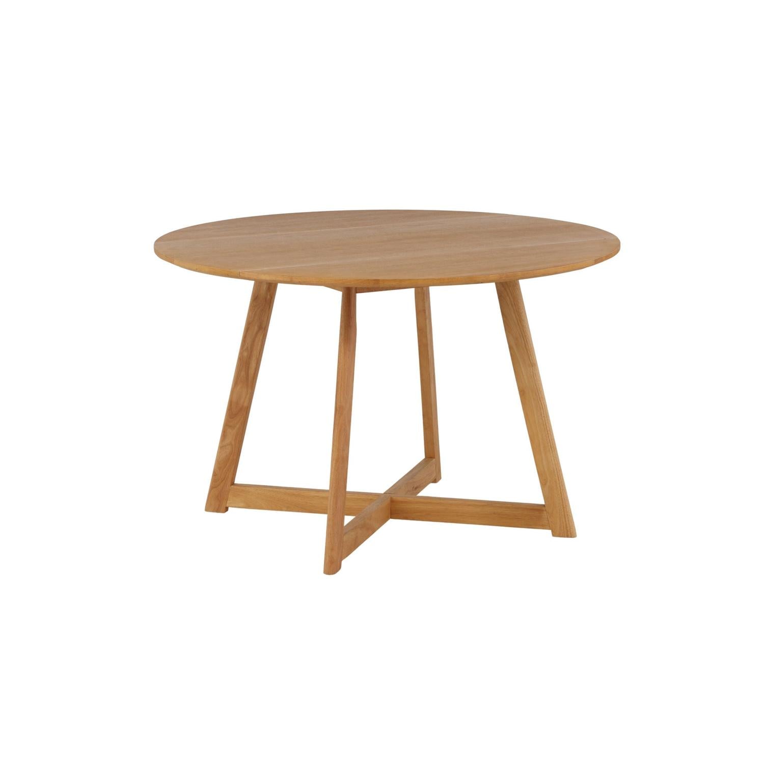 Esstisch Yakidon Ø120cm aus Gummibaumholz mit klappbaren Kanten - Hellbraun-Esstische Rund-Venture Home-le canapé