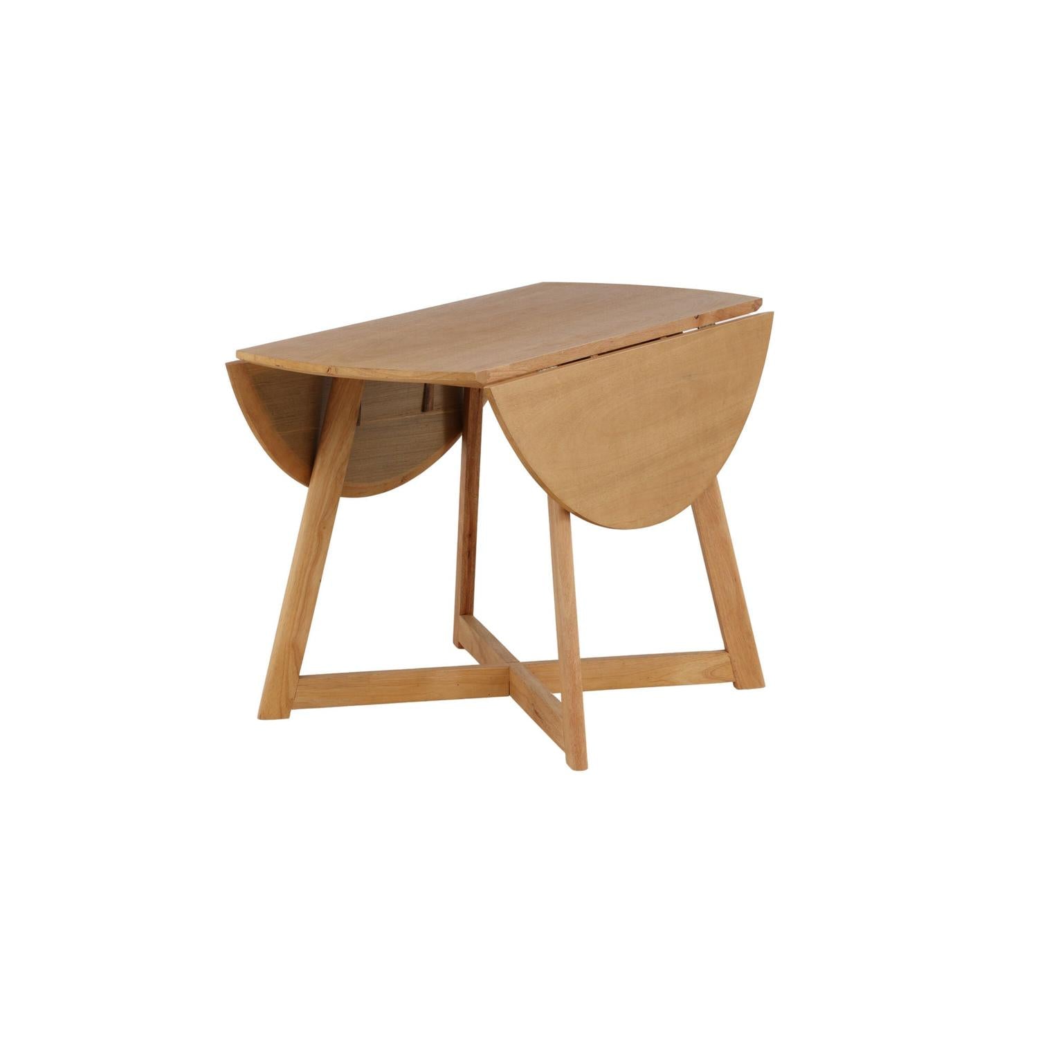 Esstisch Yakidon Ø120cm aus Gummibaumholz mit klappbaren Kanten - Hellbraun-Esstische Rund-Venture Home-le canapé