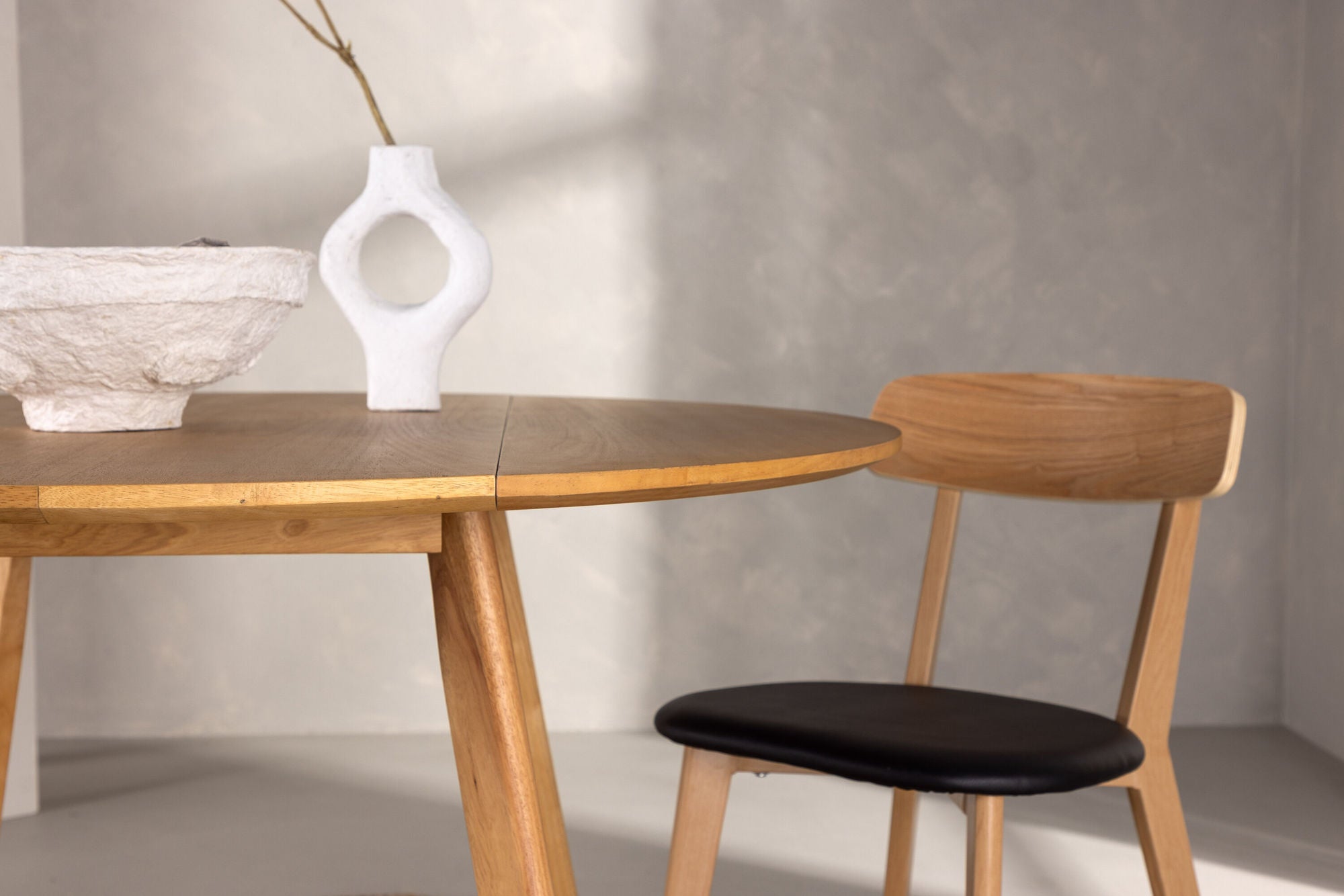Esstisch Yakidon Ø120cm aus Gummibaumholz mit klappbaren Kanten - Hellbraun-Esstische Rund-Venture Home-le canapé