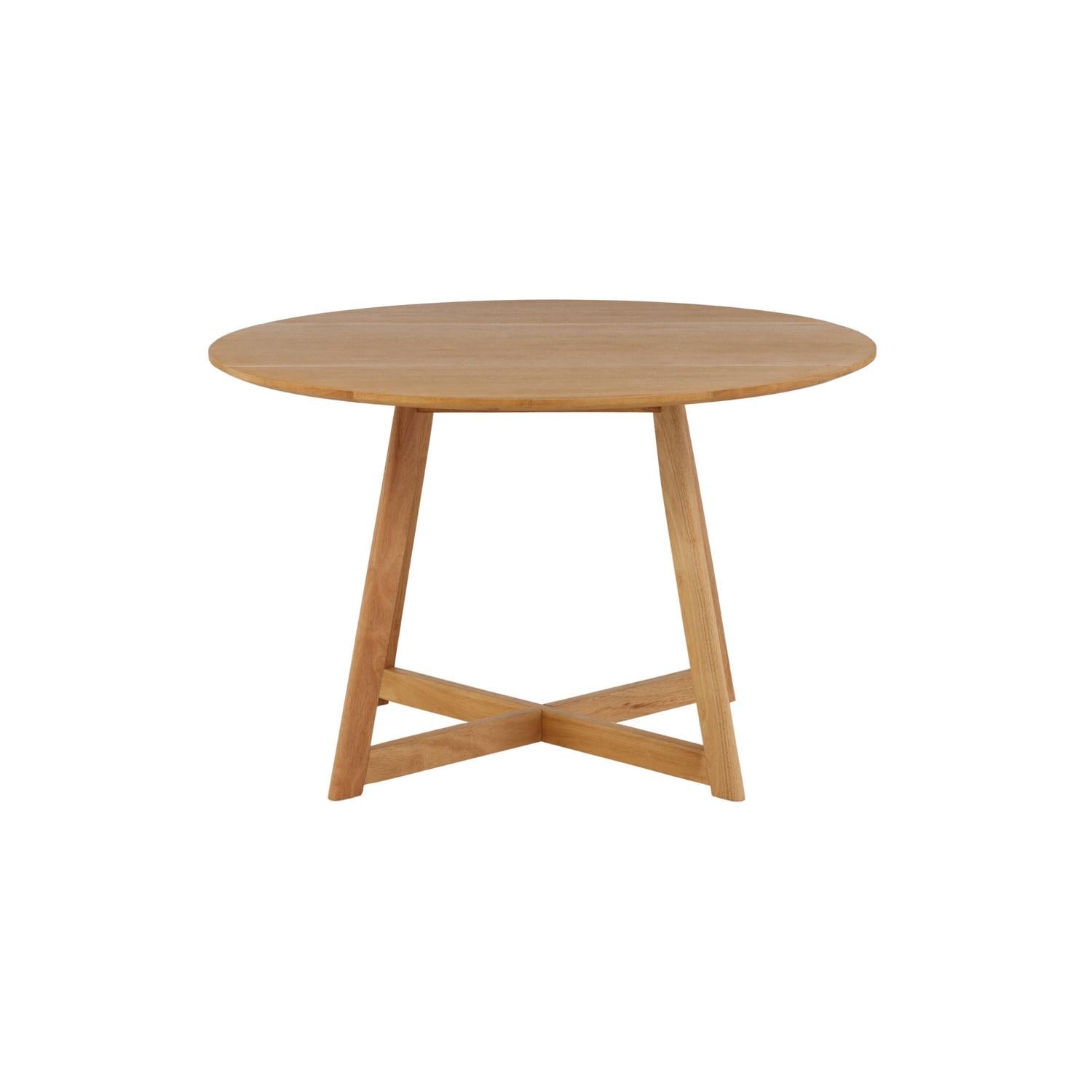 Esstisch Yakidon Ø120cm aus Gummibaumholz mit klappbaren Kanten - Hellbraun-Esstische Rund-Venture Home-le canapé