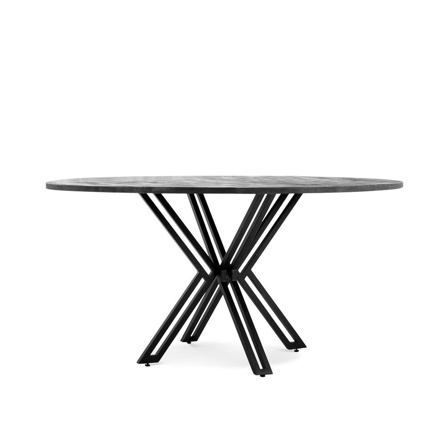 Esstisch Yana aus Mangoholz Ø150cm - Schwarz-Esstische Rund-Benoa-le canapé