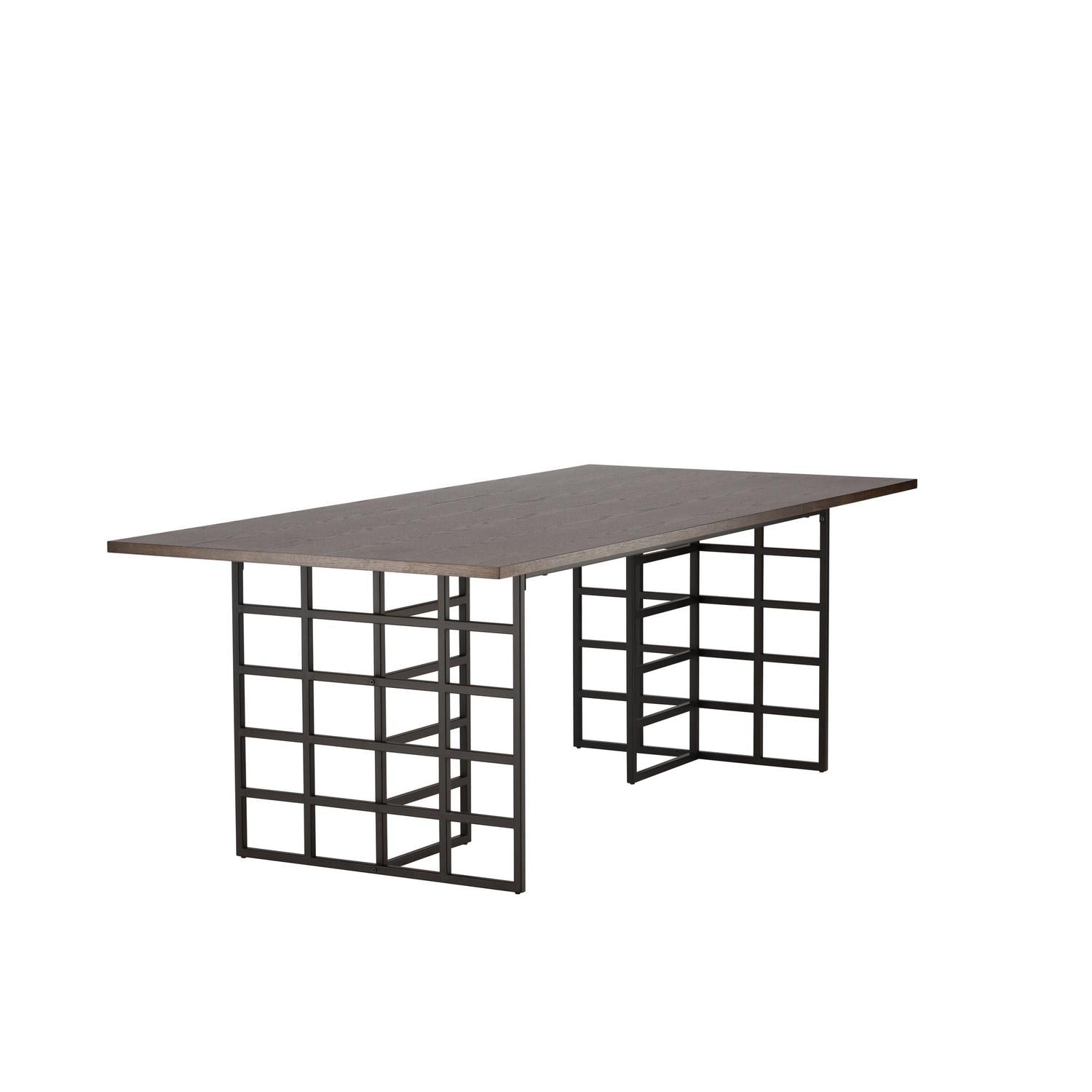 Esstisch Ystad 220cm mit Stahlgestell - Mokka/Schwarz-Esstisch Rechteckig-Venture Home-le canapé