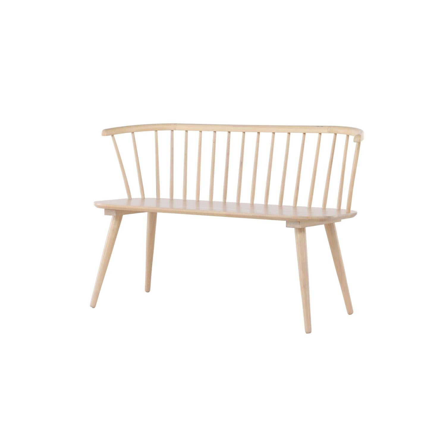 Esszimmerbank Bobby aus Gummibaumholz - Cremeweiß-Bänke-Venture Home-le canapé